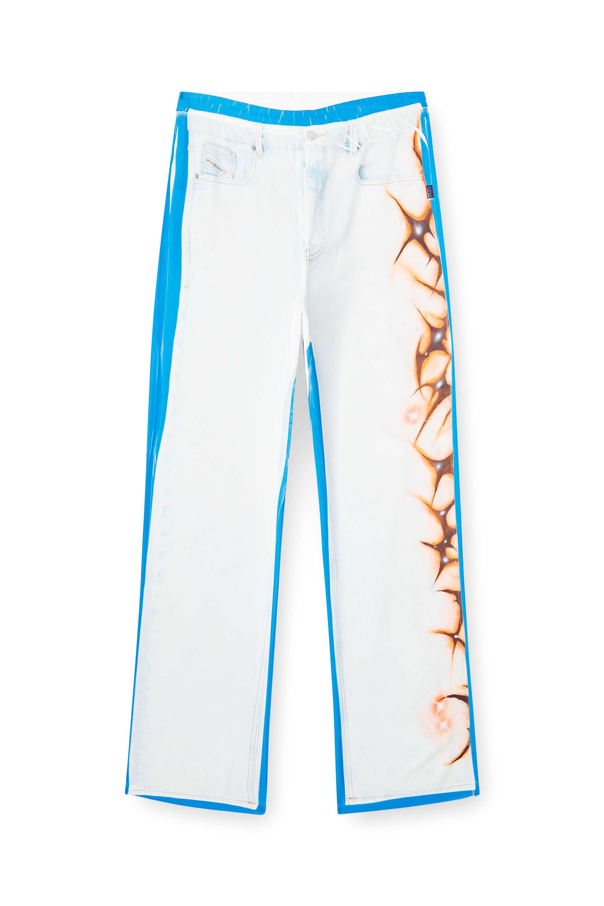 Blue Relaxed pant with graffiti print