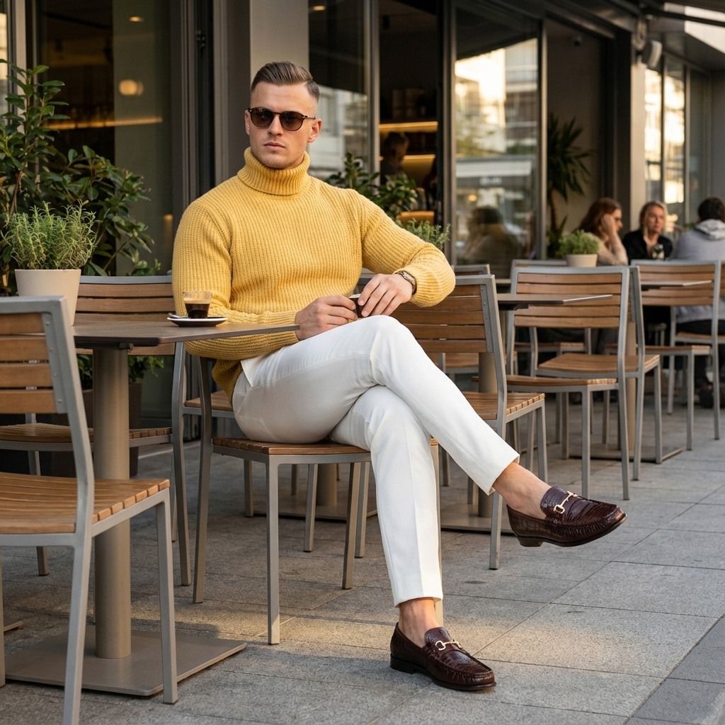 Alexandder-C Brown Croco Tie-Ups & Dress Loafers