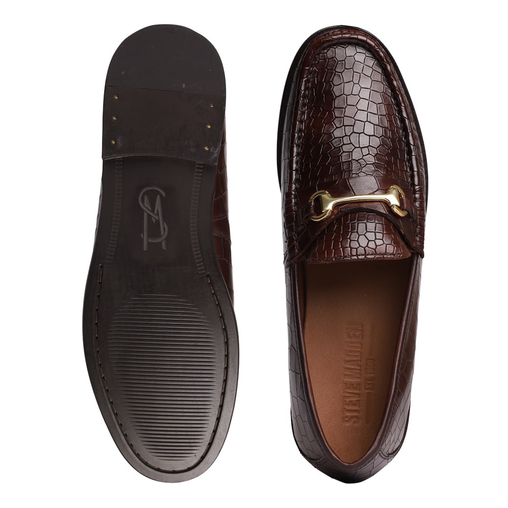Alexandder-C Brown Croco Tie-Ups & Dress Loafers