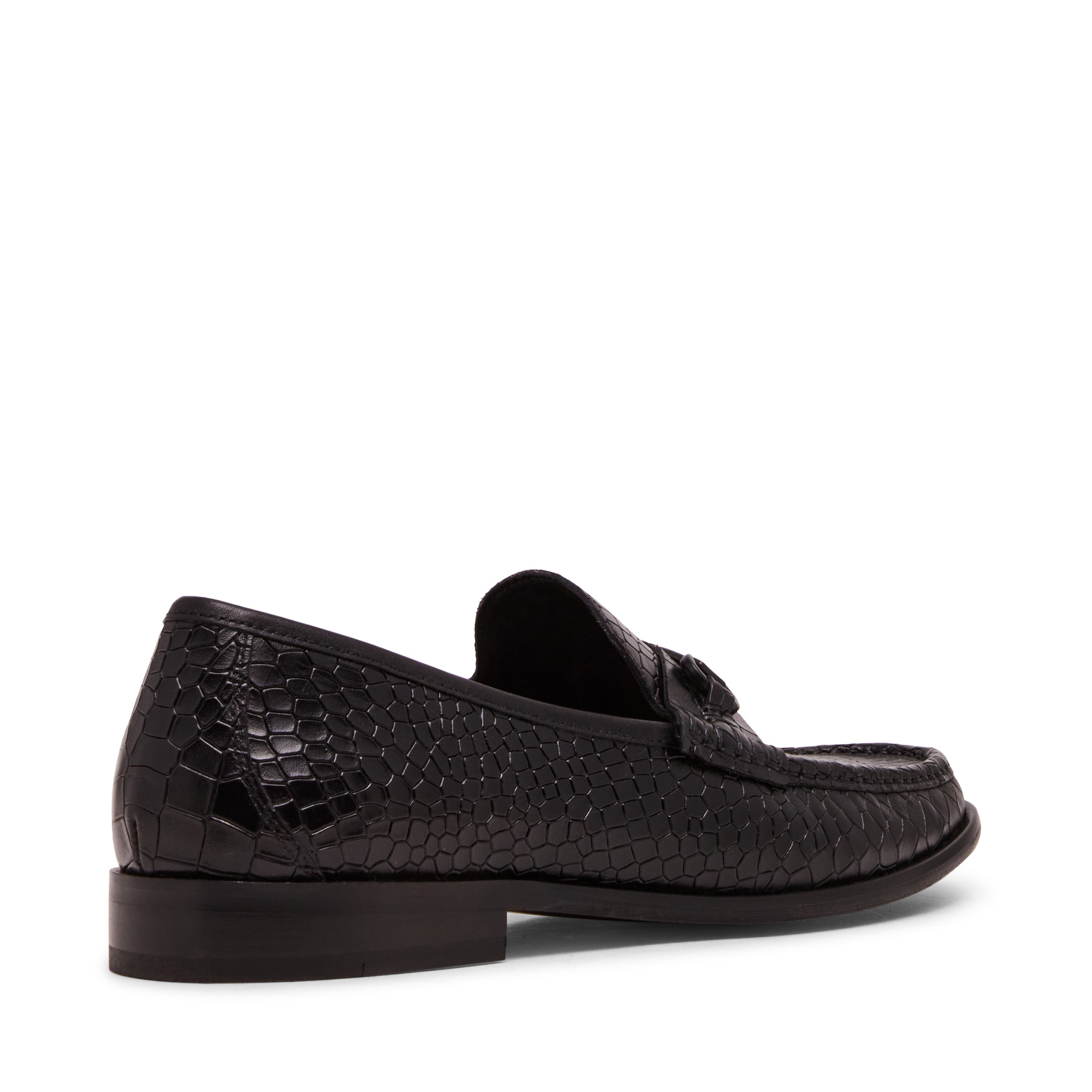 Alexandder-C Black Croco Tie-Ups & Dress Loafers