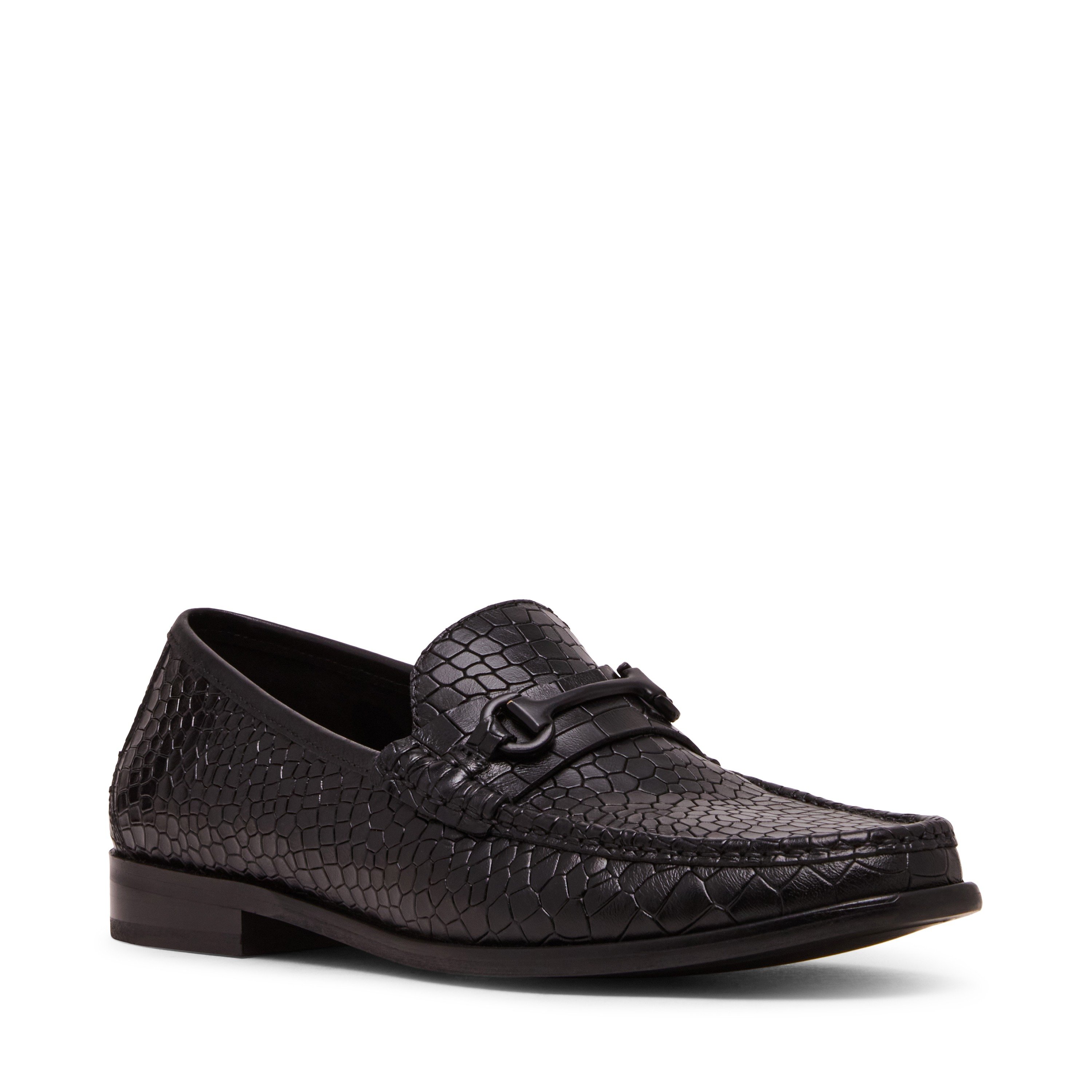 Alexandder-C Black Croco Tie-Ups & Dress Loafers