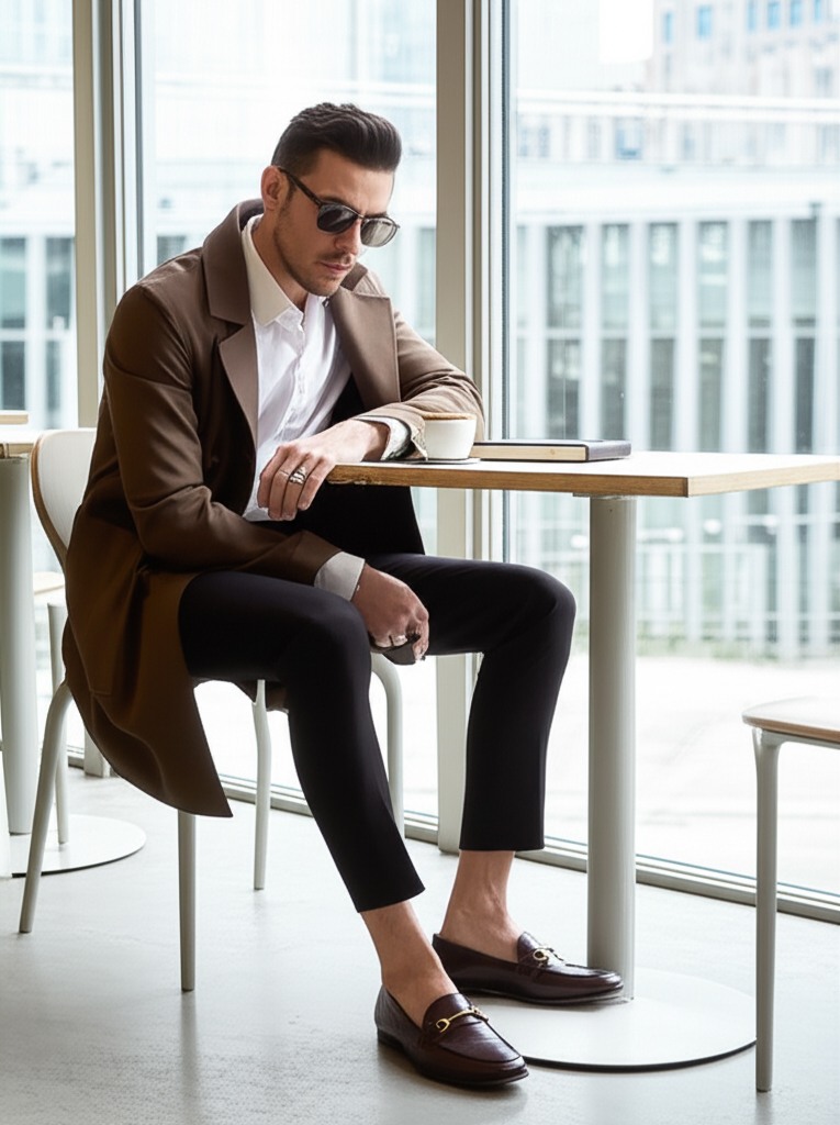 Alexandder Tan Leather Tie-Ups & Dress Loafers