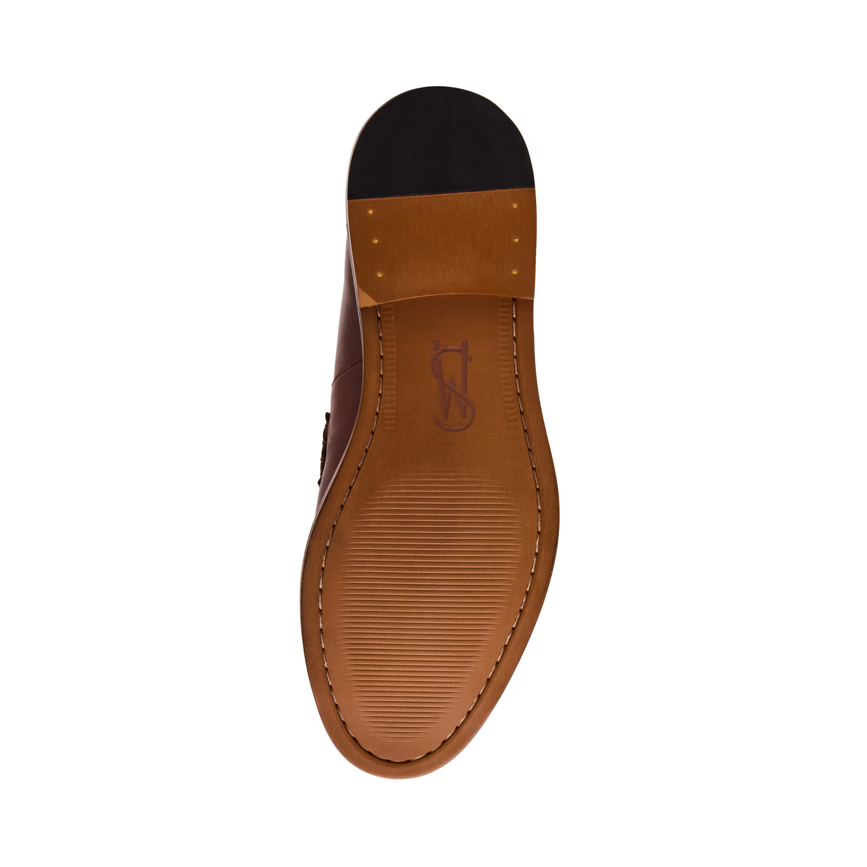 Carll Tan Leather Tie-Ups & Dress Loafers