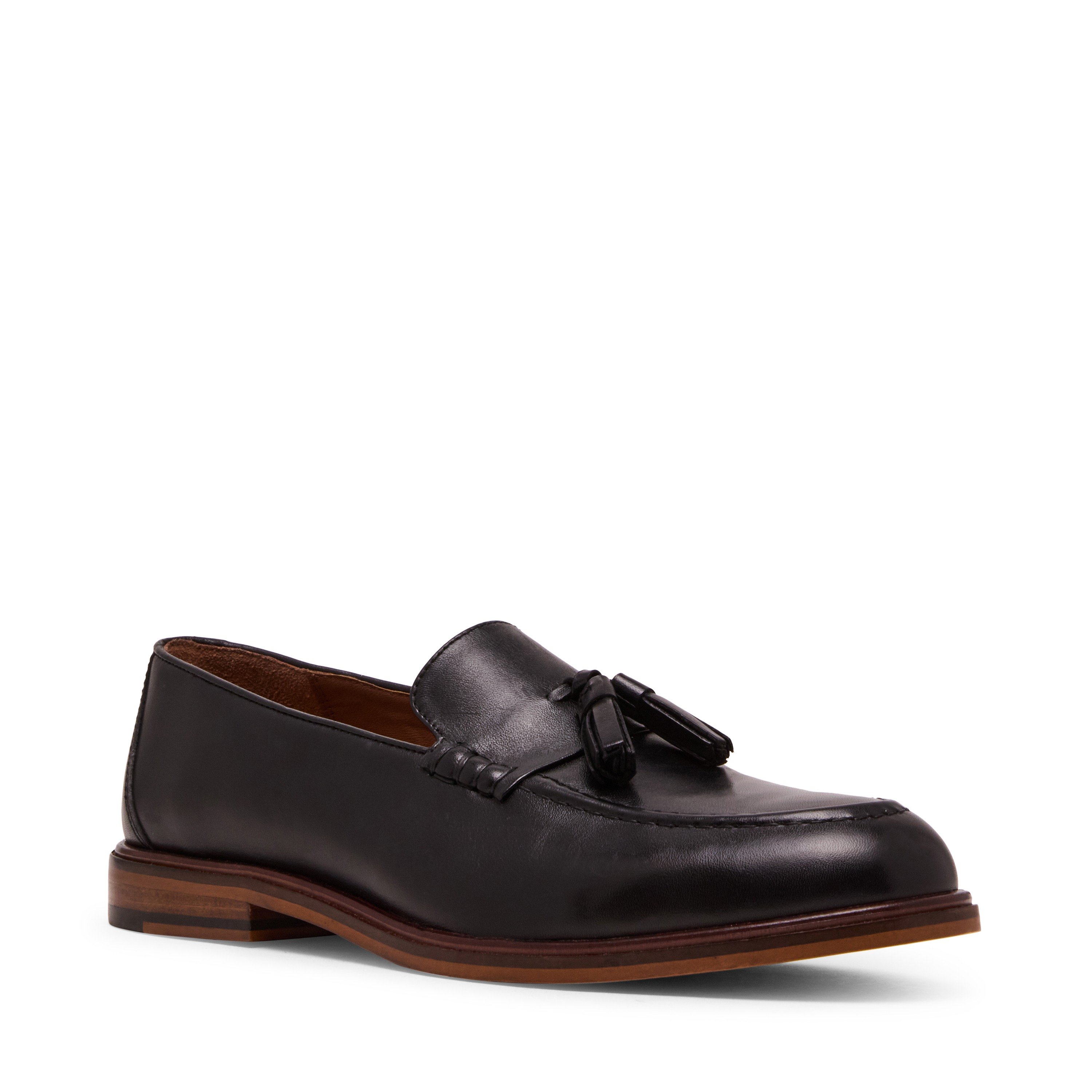 Carll Black Leather Tie-Ups & Dress Loafers