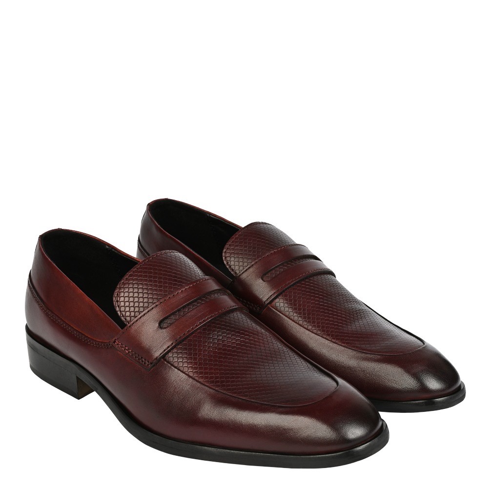 Franklin Burgundy Leather Tie-Ups & Dress Loafers