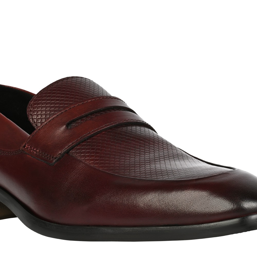 Franklin Burgundy Leather Tie-Ups & Dress Loafers