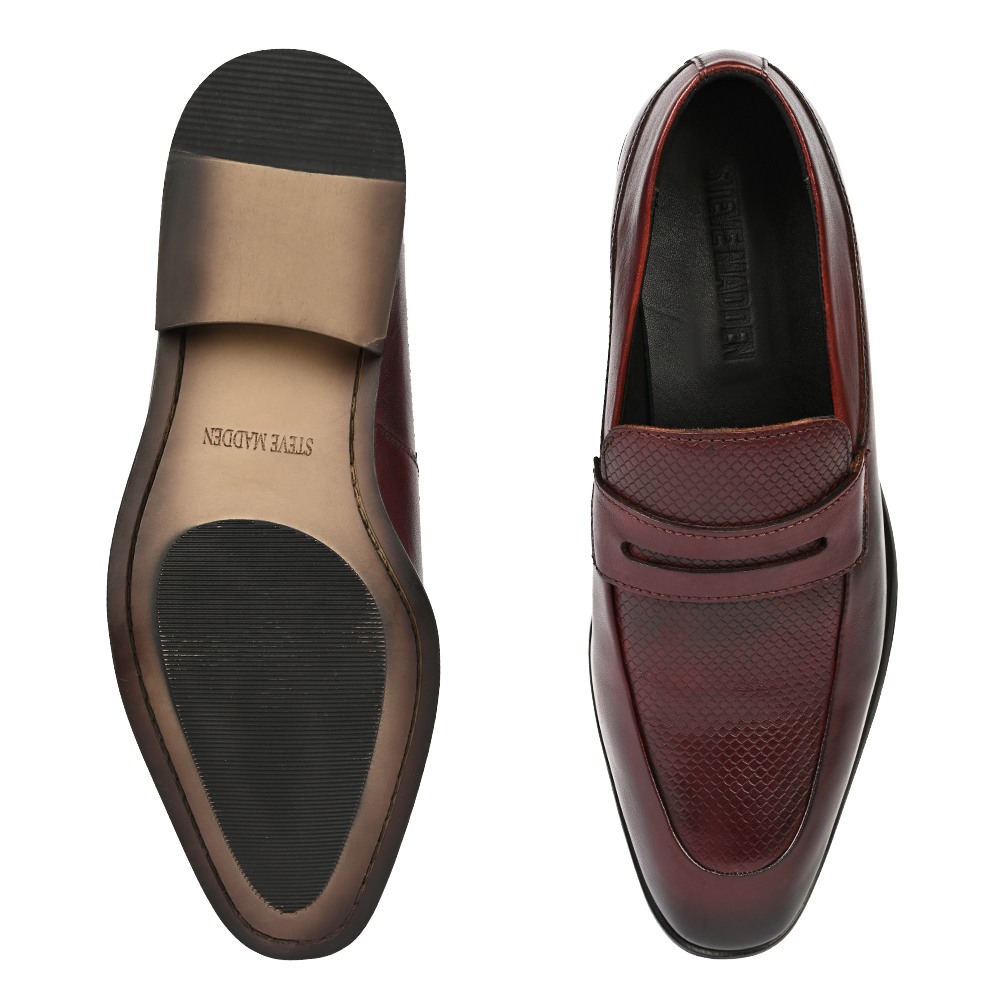 Franklin Burgundy Leather Tie-Ups & Dress Loafers