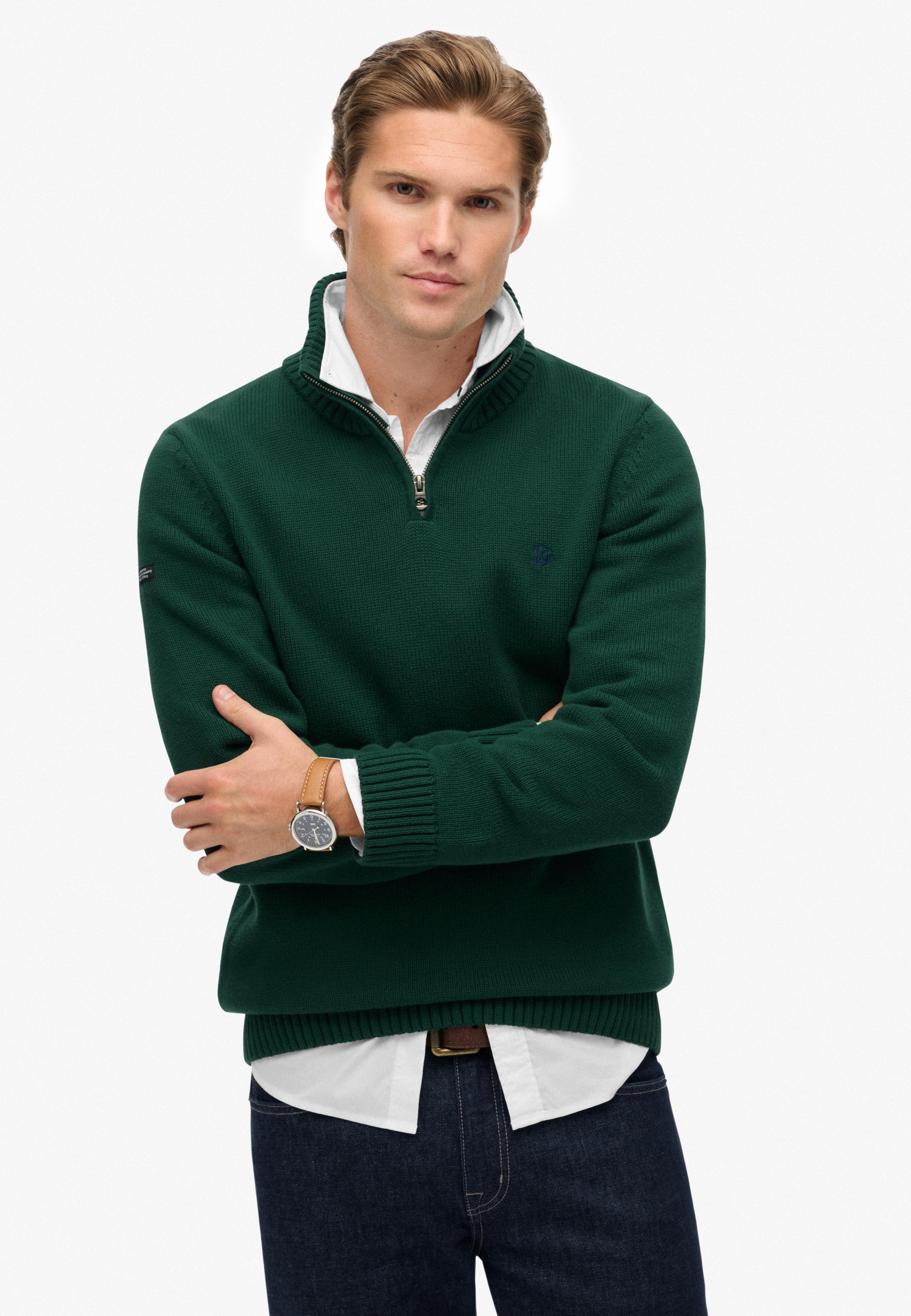 COTTON HALF ZIP KNIT