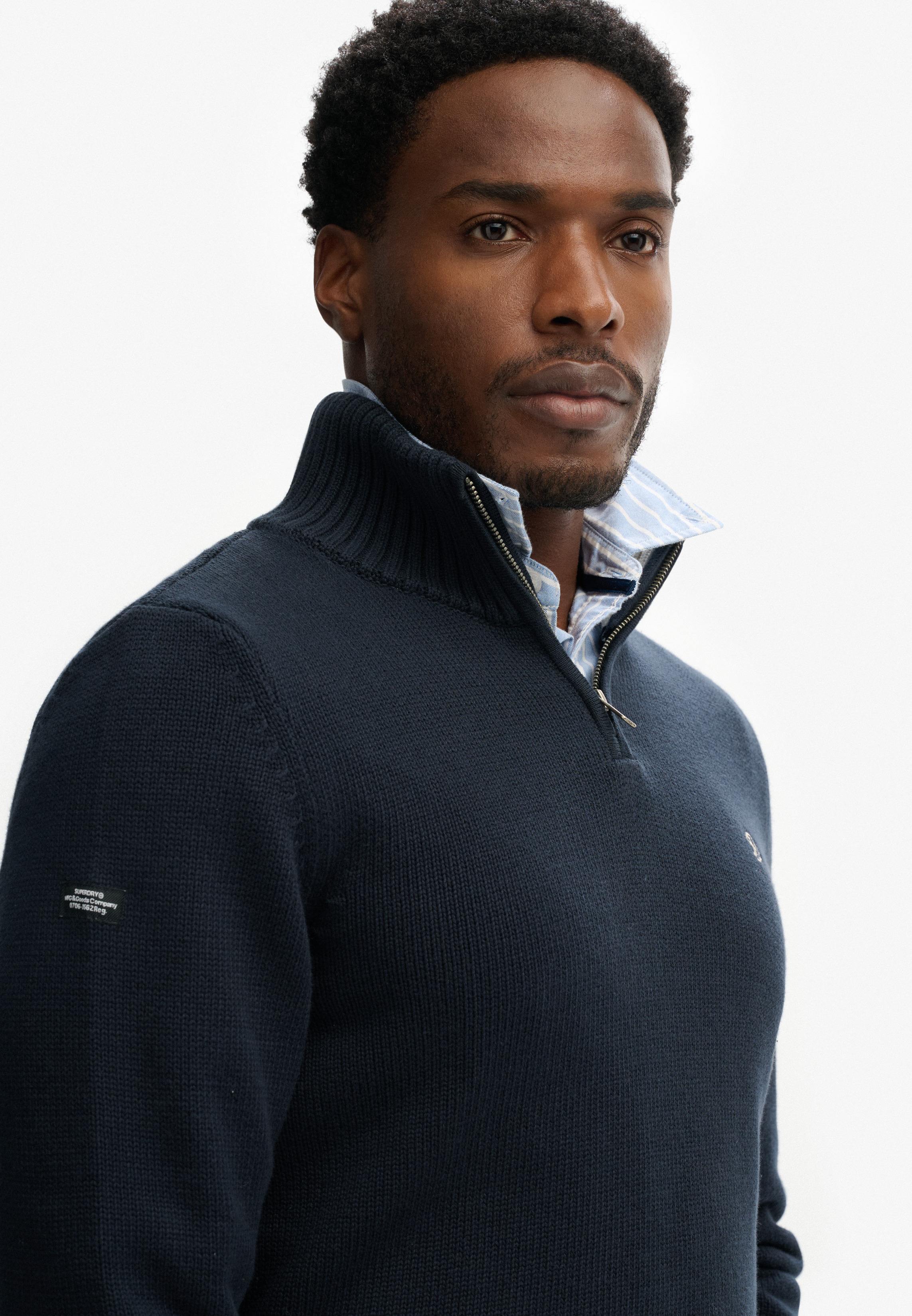 COTTON HALF ZIP KNIT