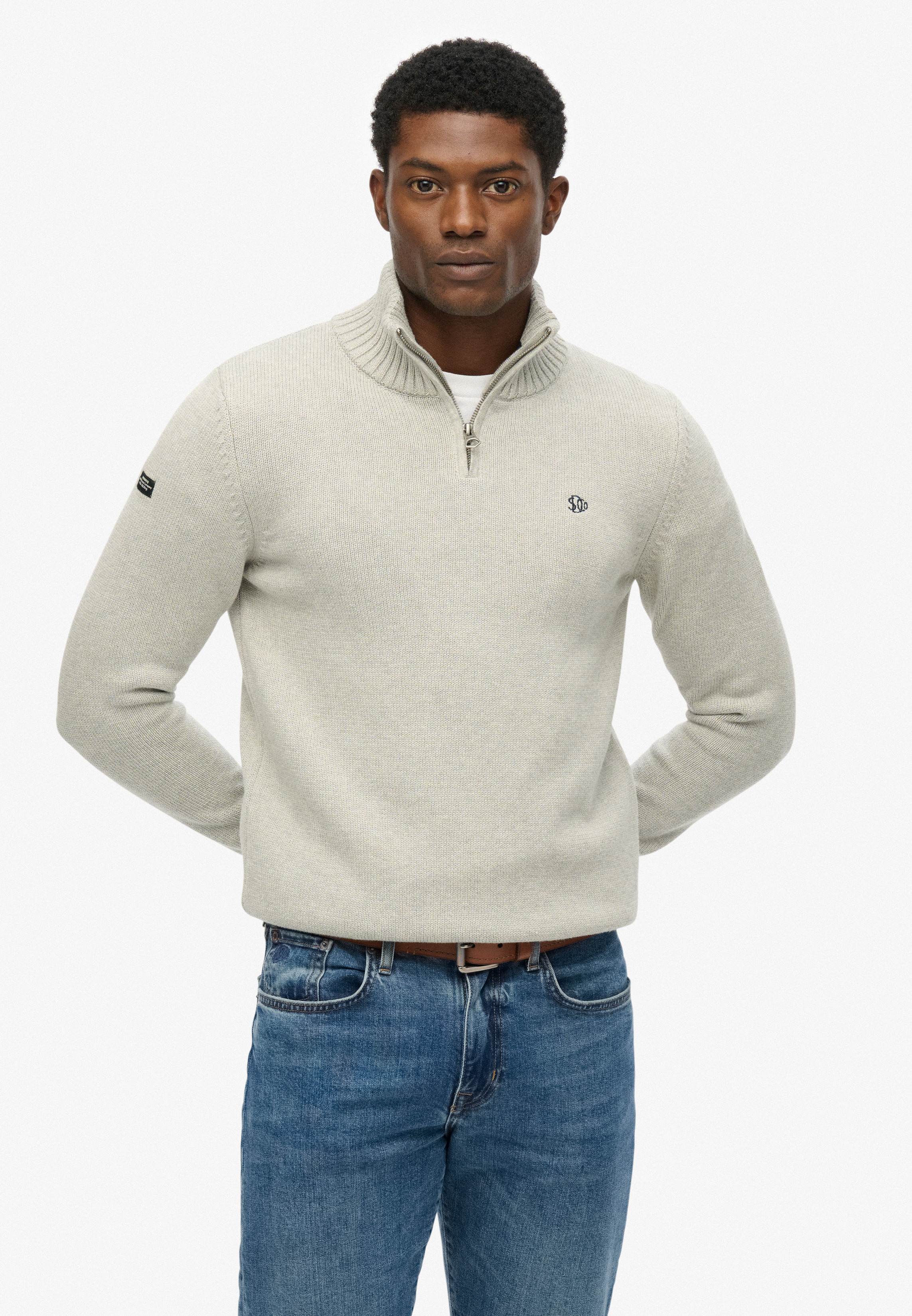 COTTON HALF ZIP KNIT