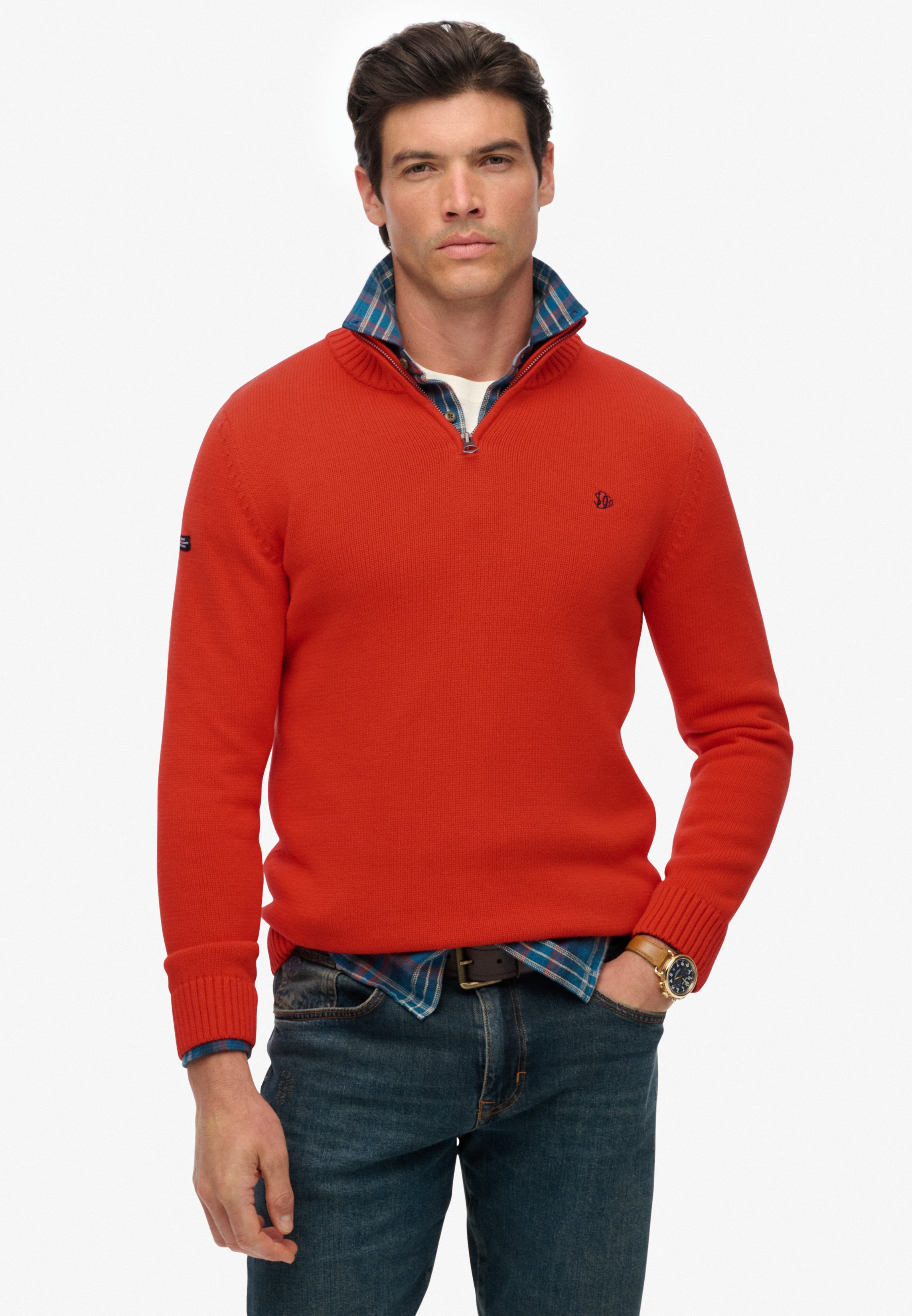 COTTON HALF ZIP KNIT
