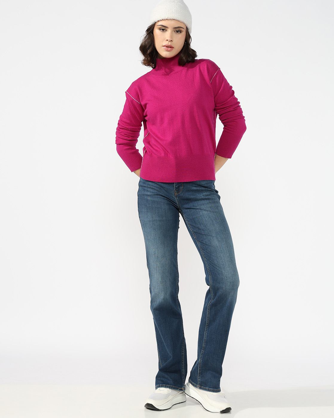 GAS | Women Bootcut Fit Mid Rise Blue Jeans