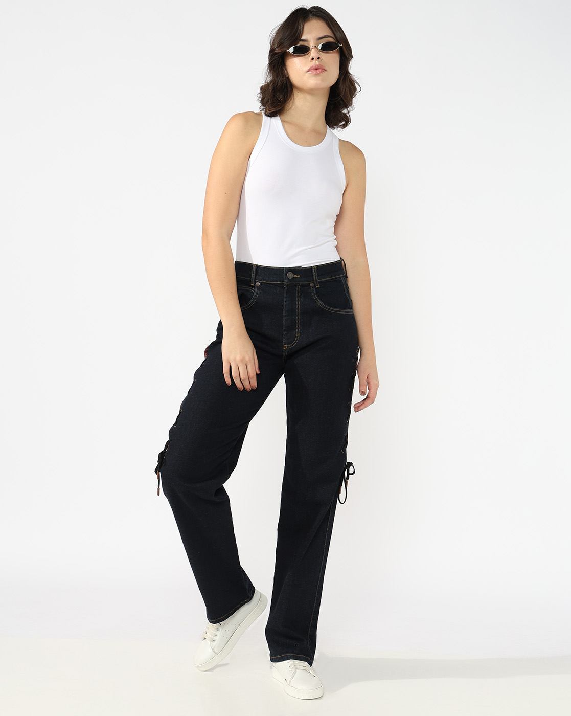 GAS | Women Relaxed Fit Mid Rise Blue Jeans