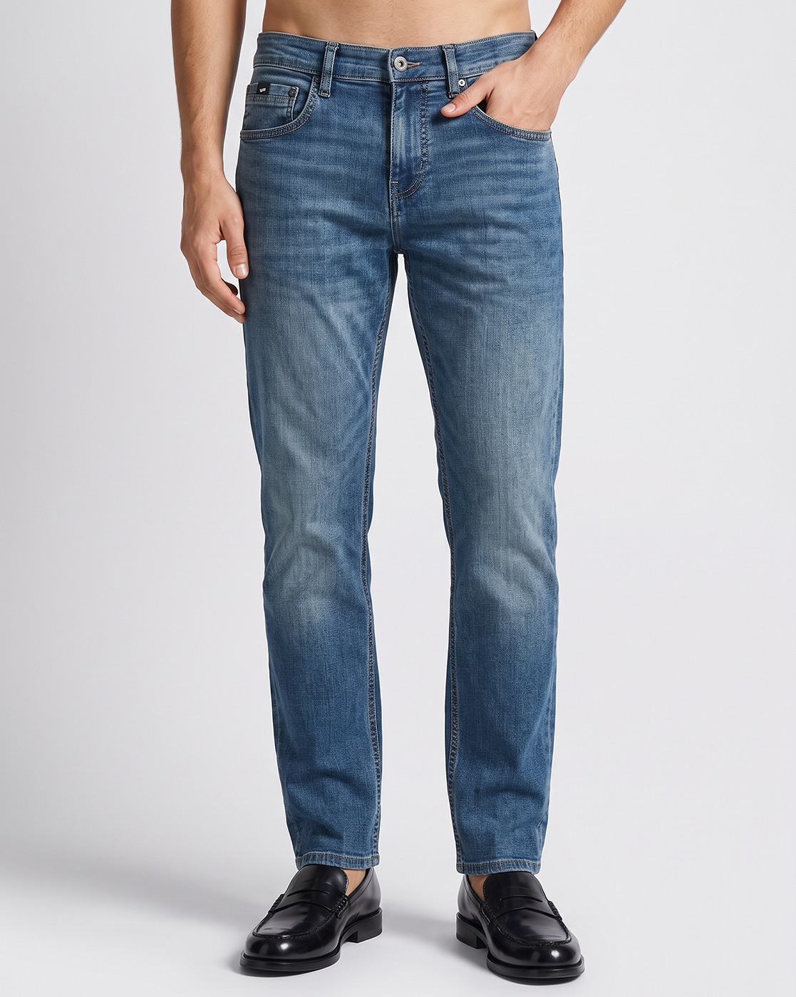 Men's Blue Straight Fit Jeans