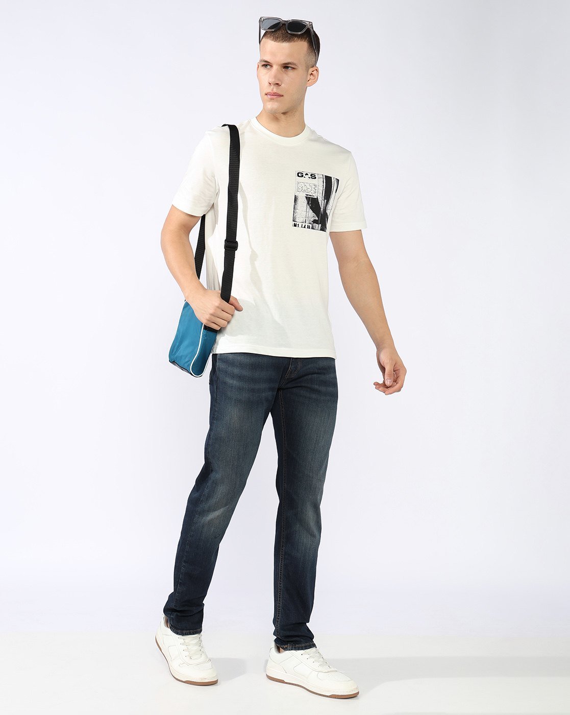 GAS | Toki Slim Fit Mid Rise Mid Wash Dark Blue Bootcut Jeans