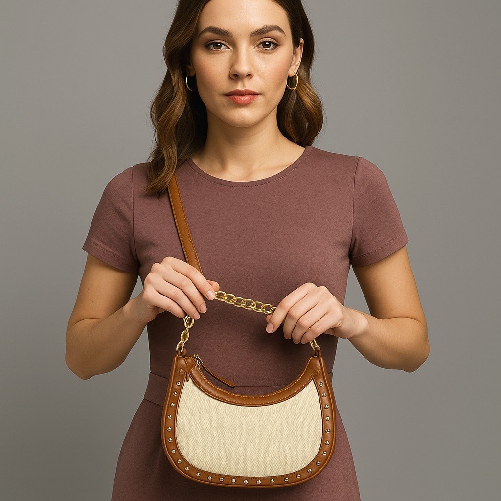 BMAZZY Gold/Cognac Crossbody