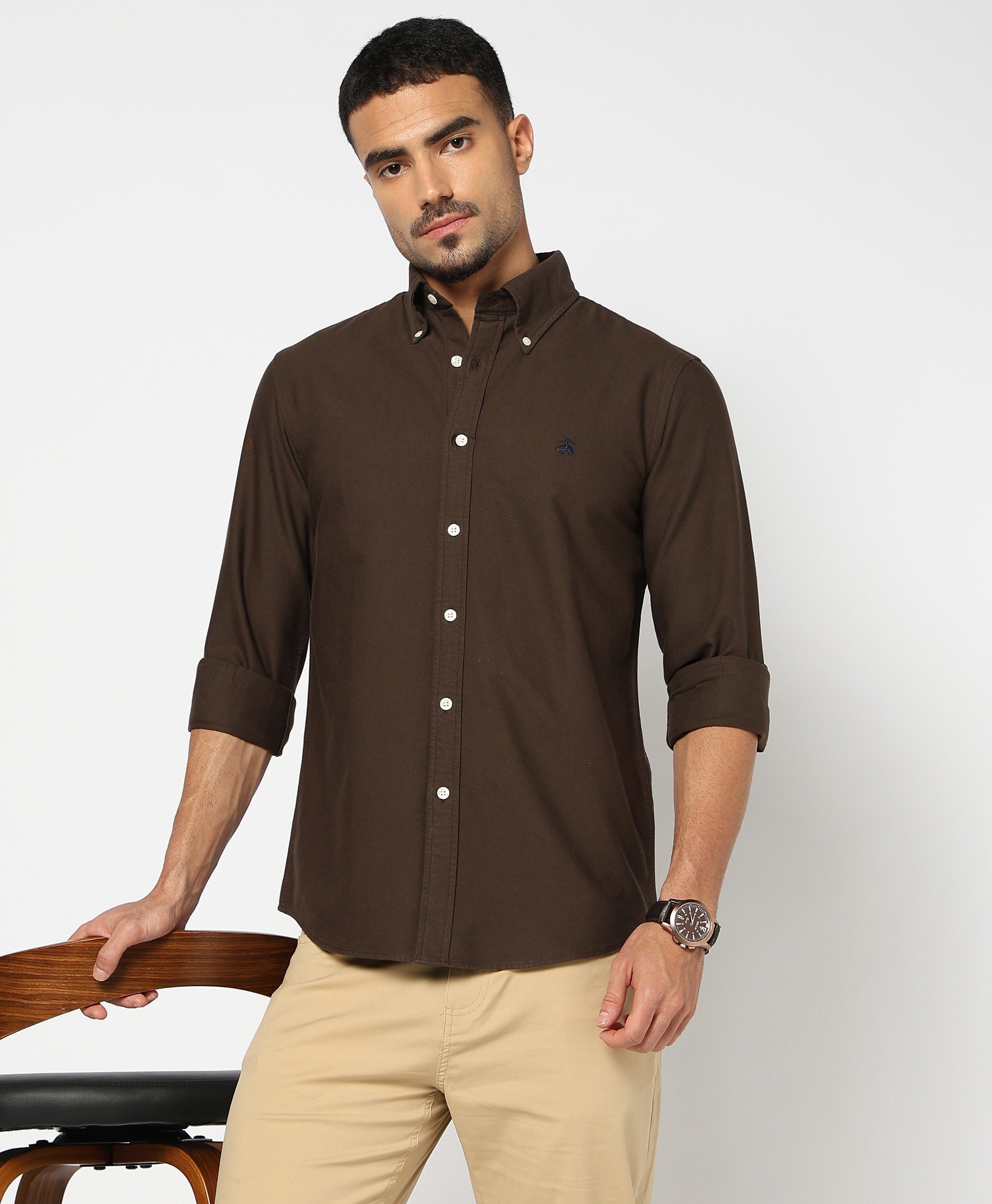 Brooks Brothers | Regular Fitted Oxford Solid Sports Shirt