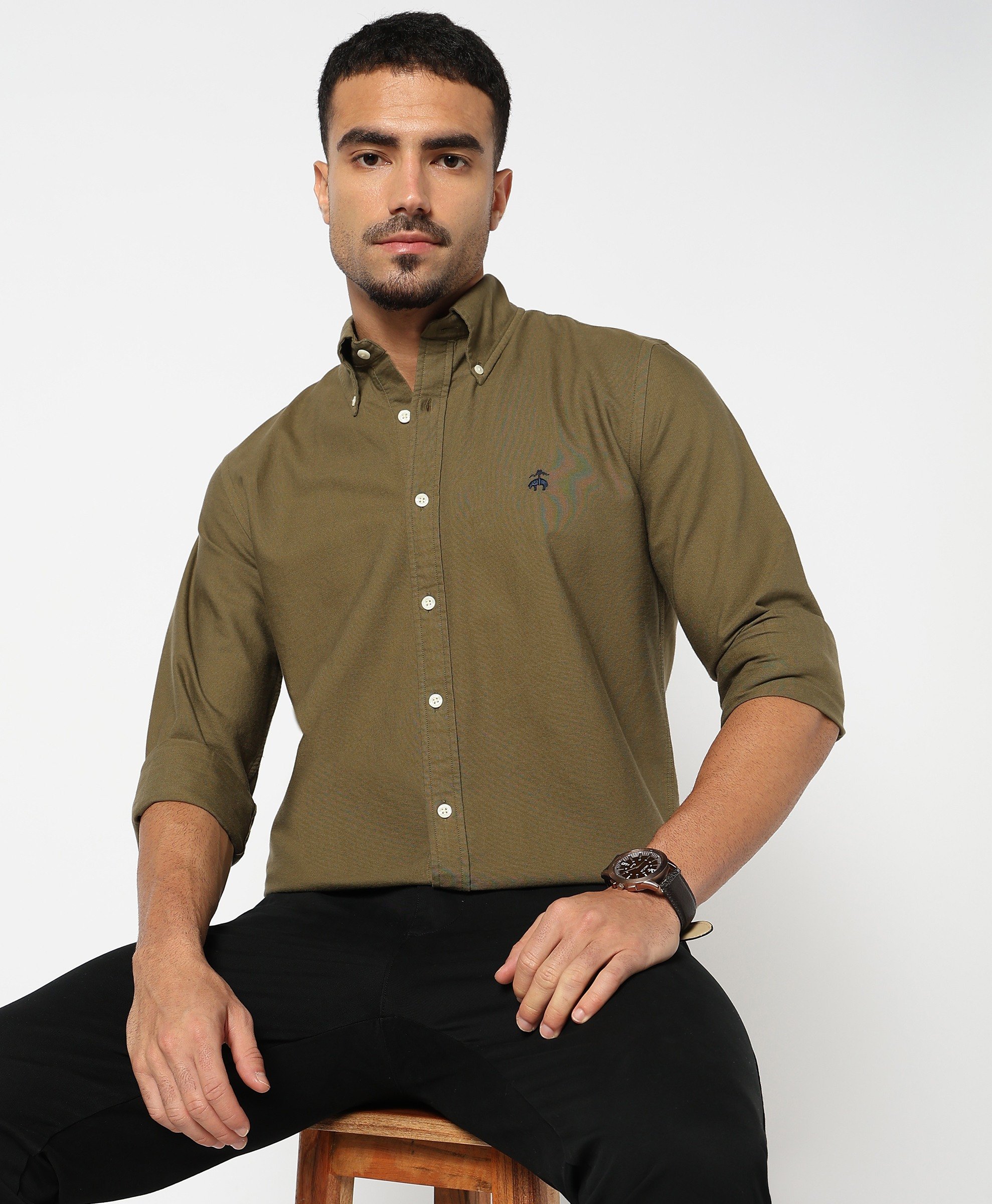 Brooks Brothers | Regular Fitted Oxford Solid Sports Shirt