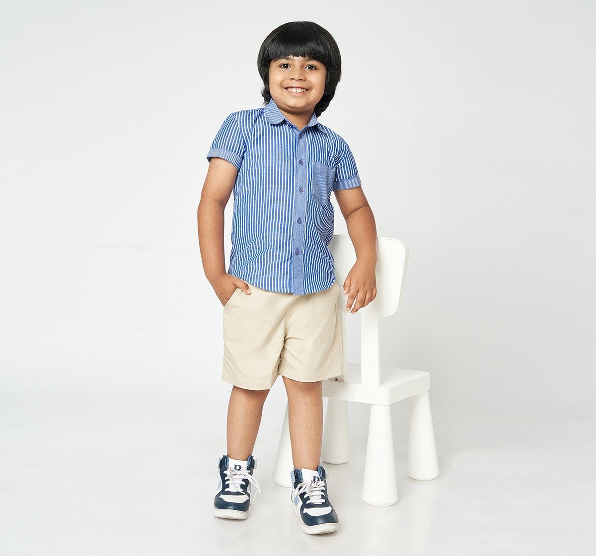 Ed-a-Mamma Boys Solid Poplin Shorts Beige