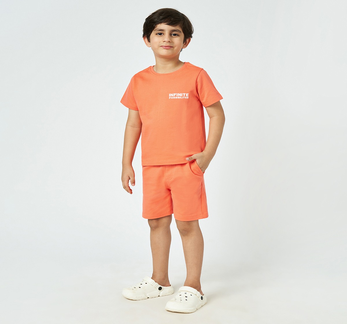 Ed-a-Mamma Boys Solid T-shirt and Shorts set  Olive