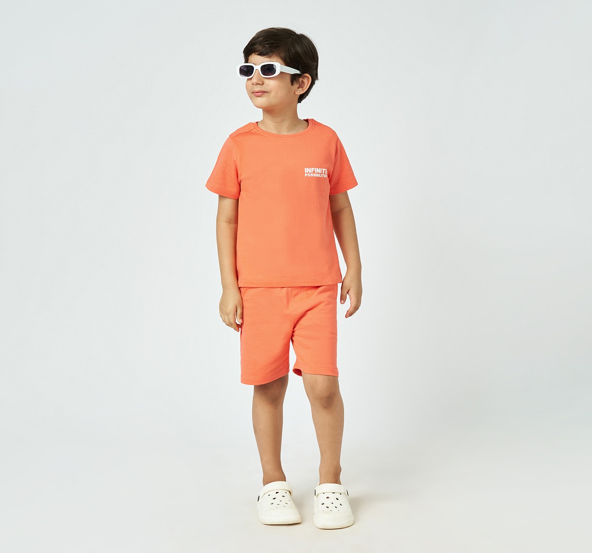 Ed-a-Mamma Boys Solid T-shirt and Shorts set  Olive