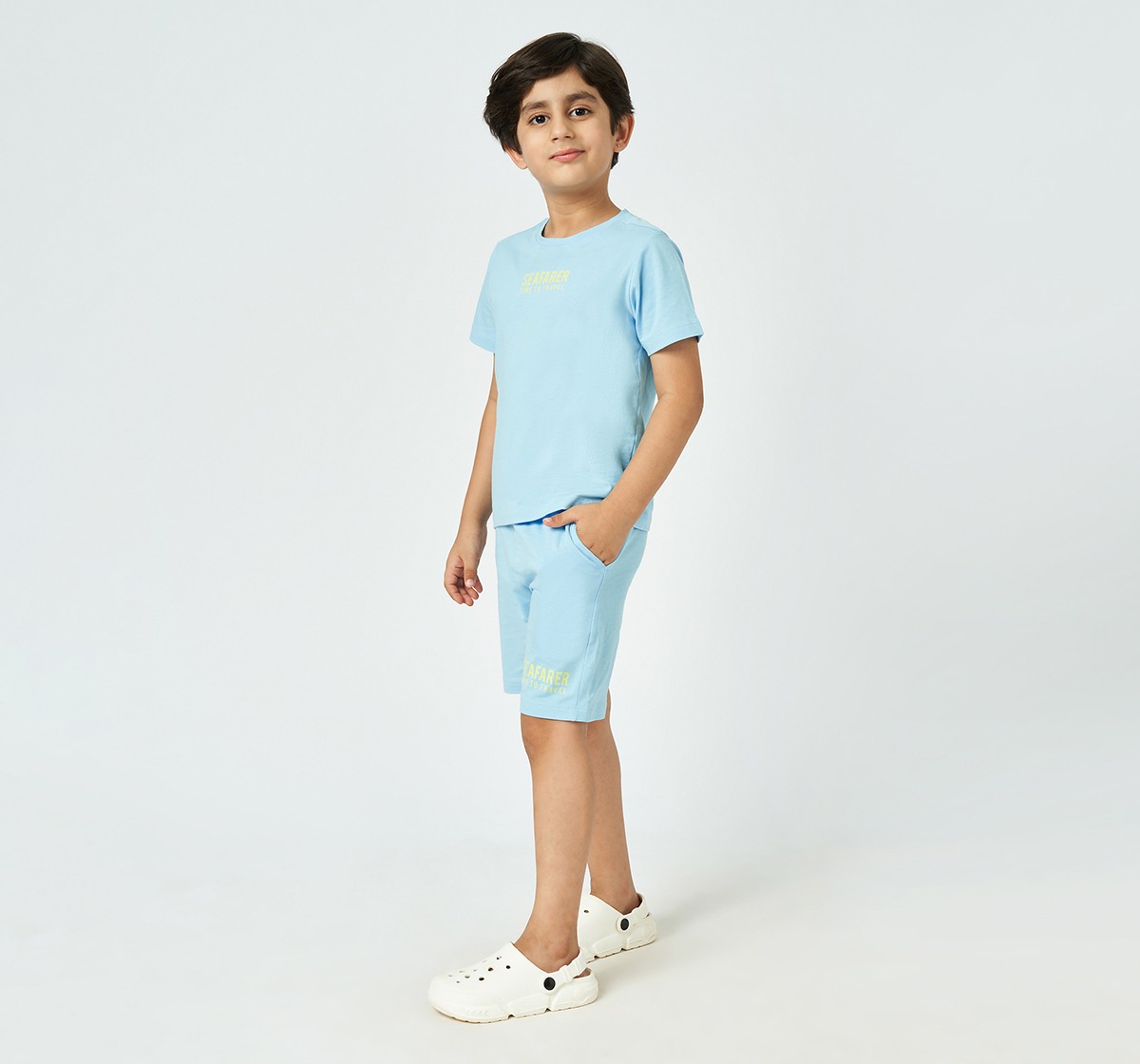 Ed-a-Mamma Boys Solid T-shirt and Shorts set  Multicolor