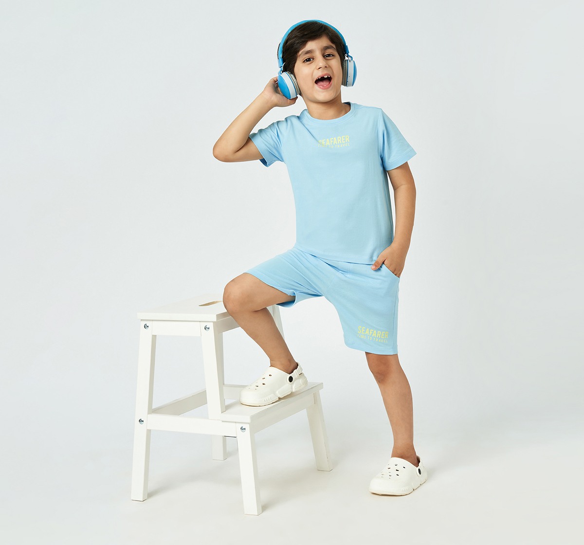 Ed-a-Mamma Boys Solid T-shirt and Shorts set  Multicolor