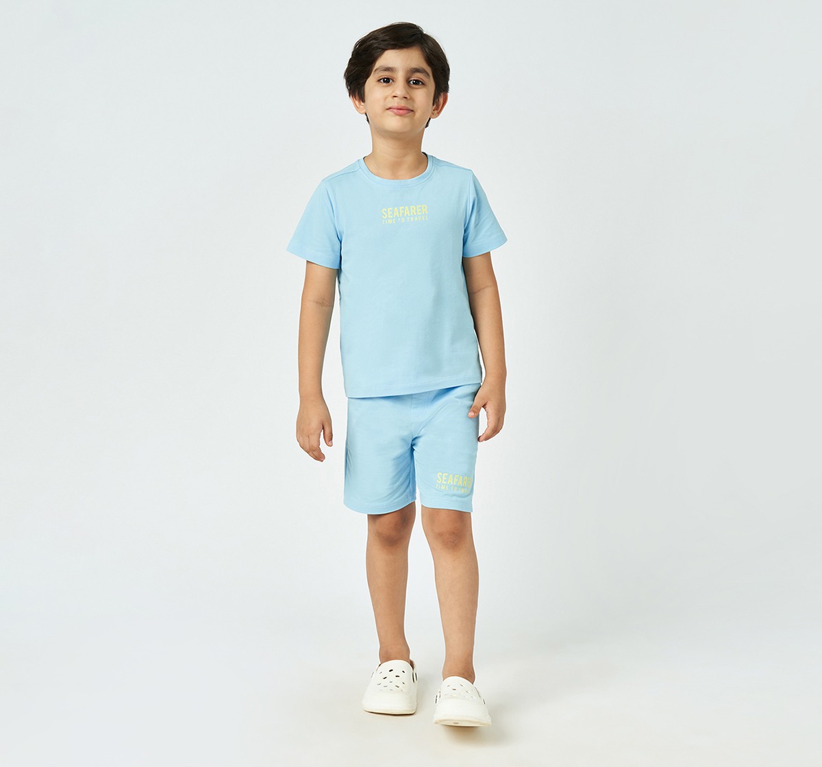Ed-a-Mamma Boys Solid T-shirt and Shorts set  Multicolor