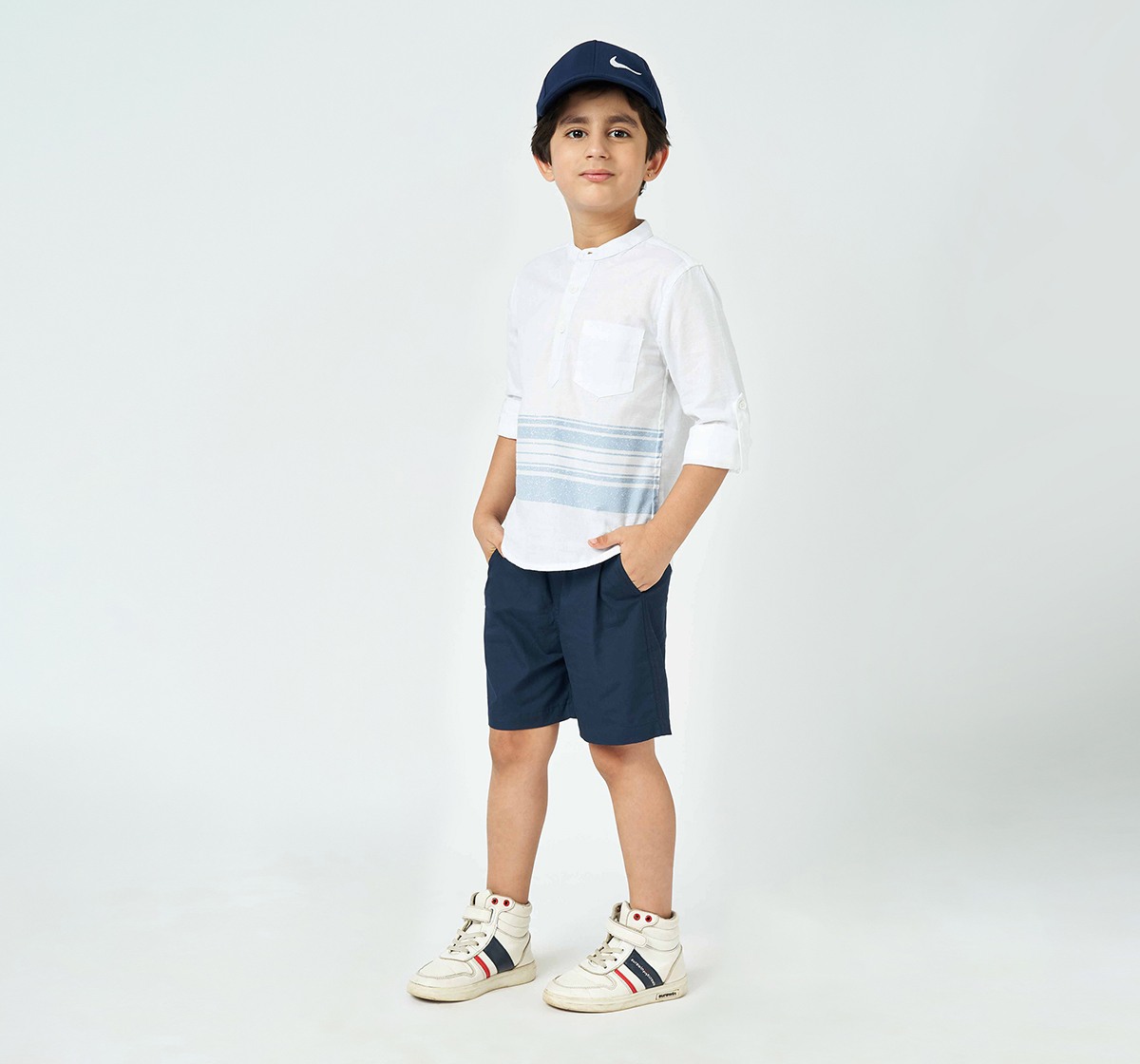 Ed-a-Mamma Boys Solid Shirt  Blue