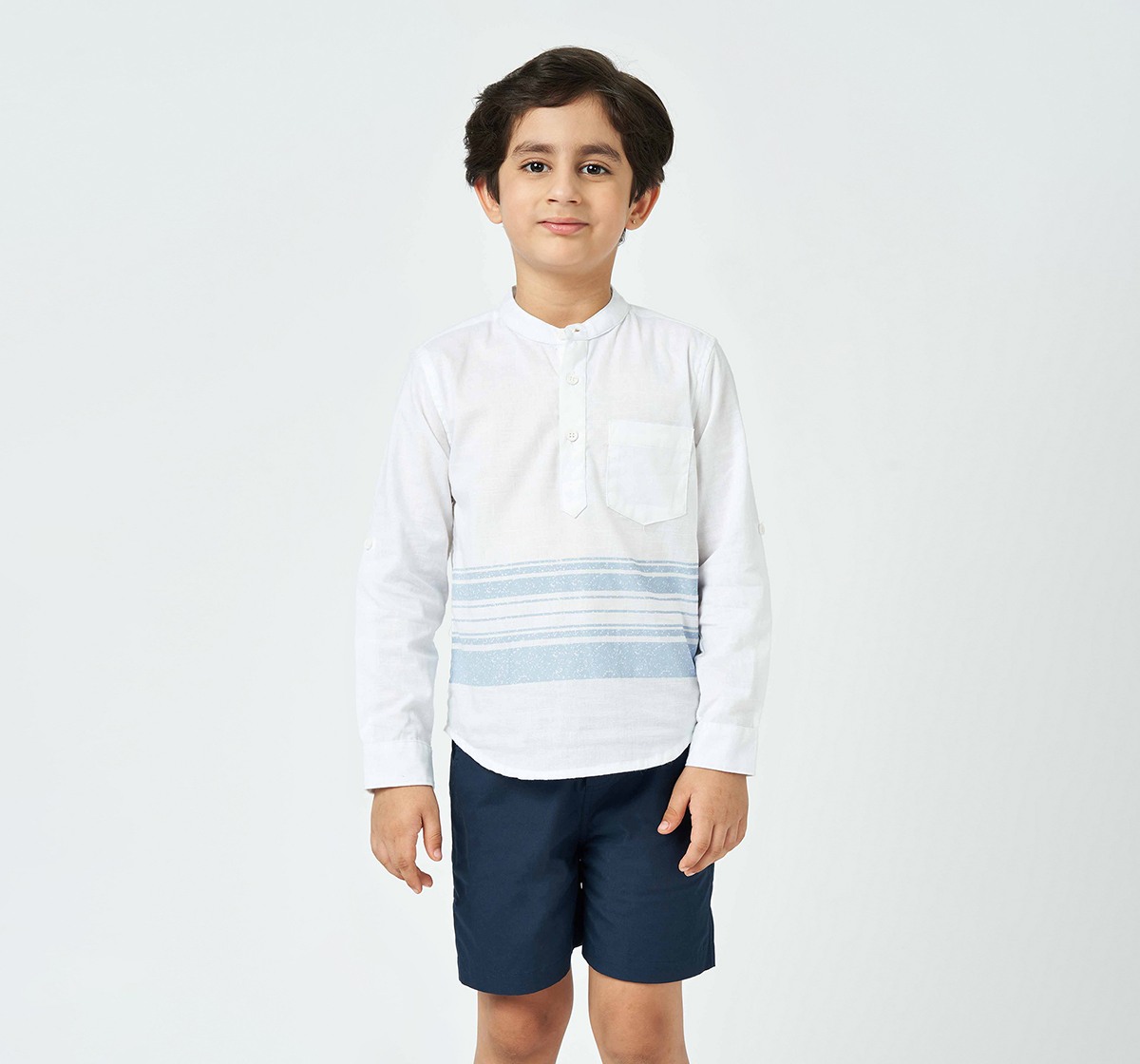 Ed-a-Mamma Boys Solid Shirt  Blue