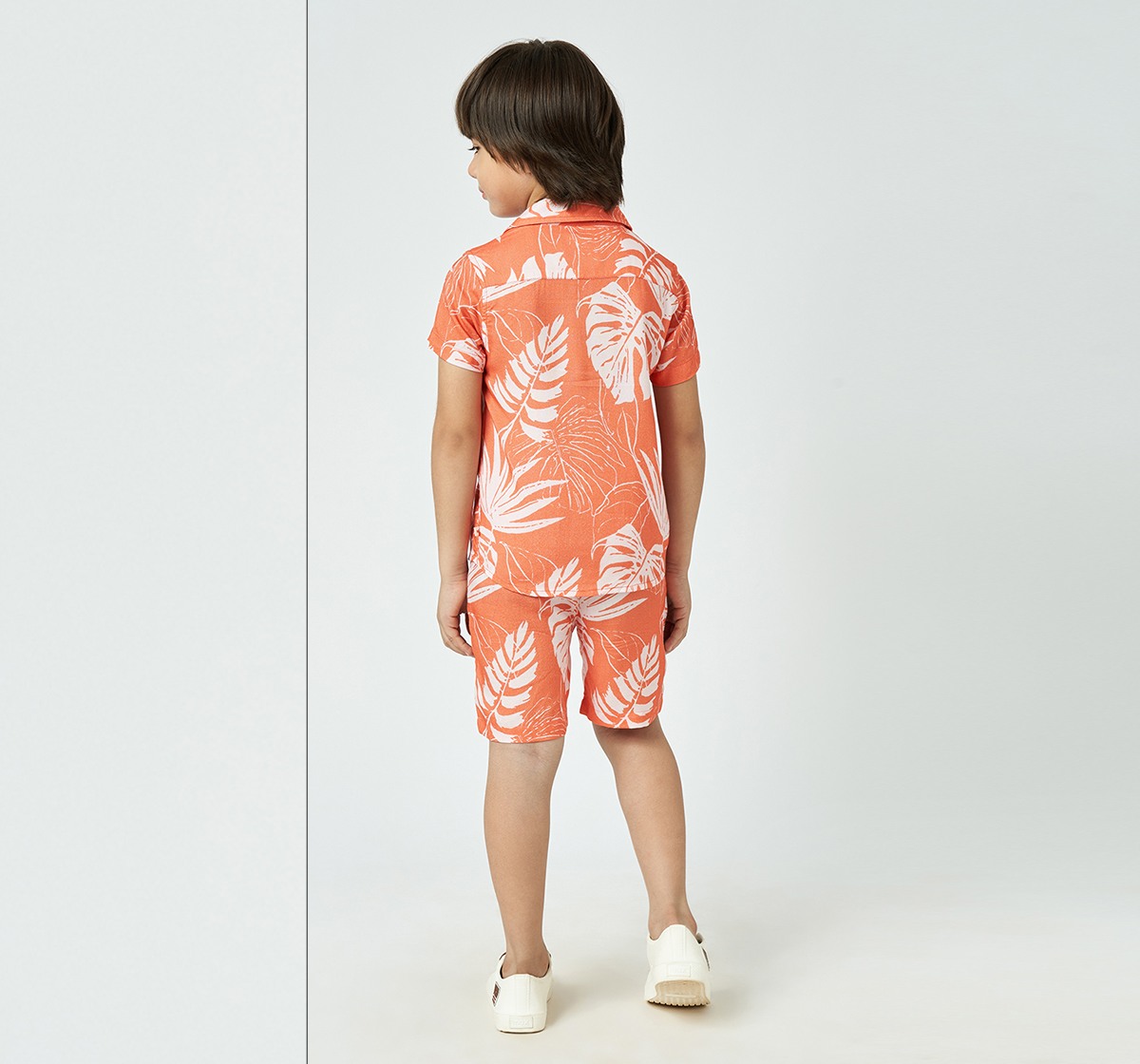 Ed-a-Mamma Boys Aop Shirt and Shorts set Orange