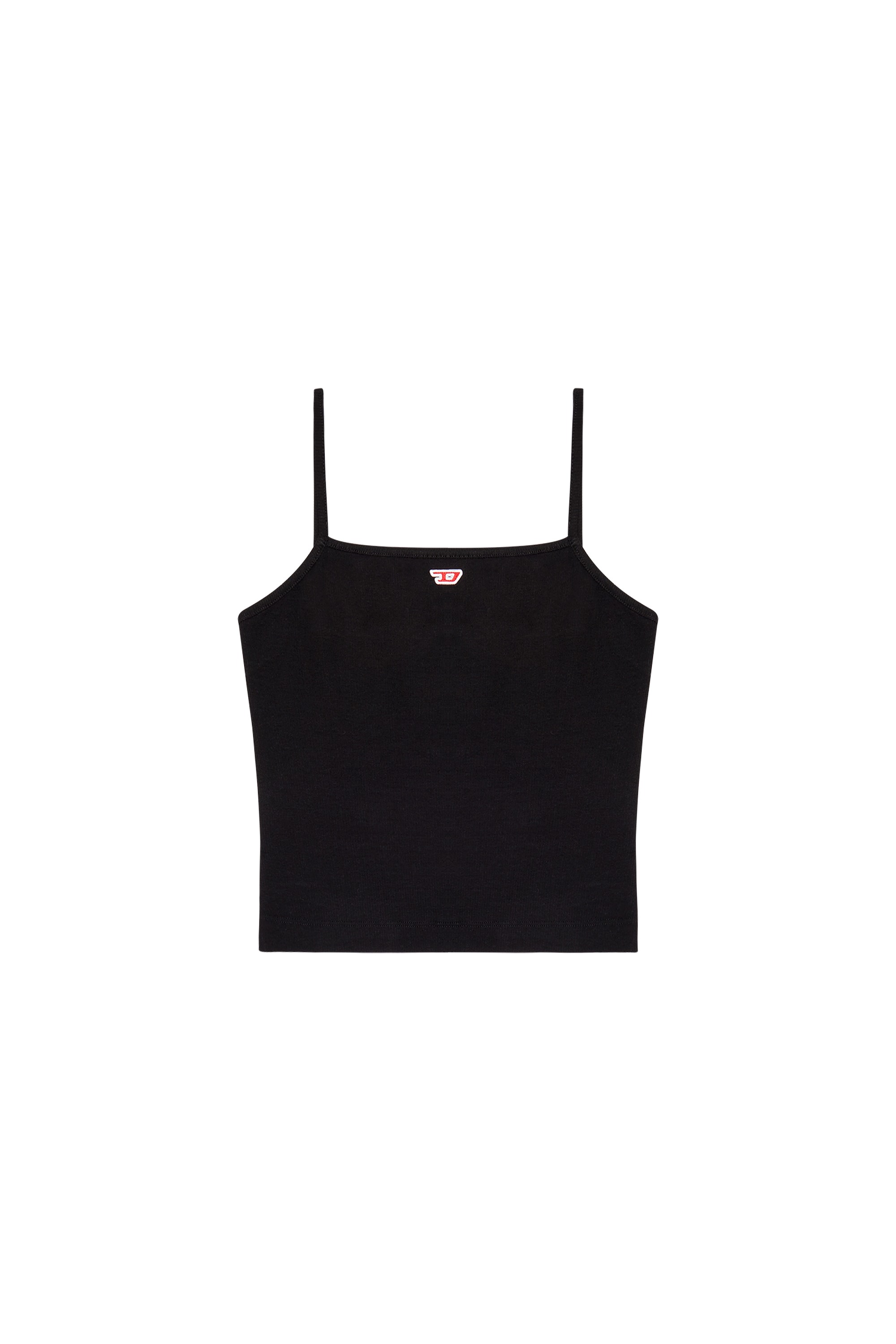 Black Cami top with embroidered D patch