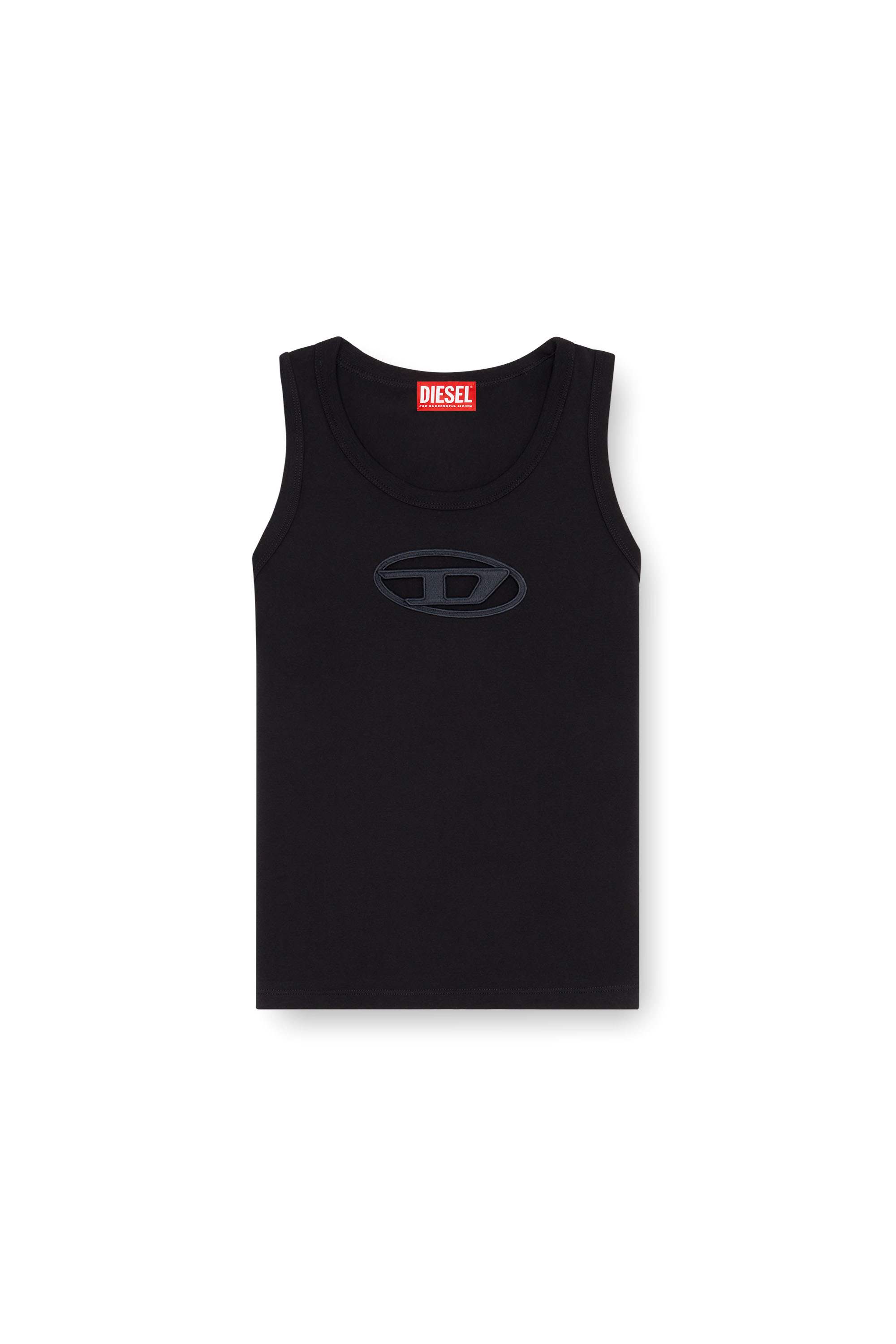 Black Tank top with cut-out Oval D logo