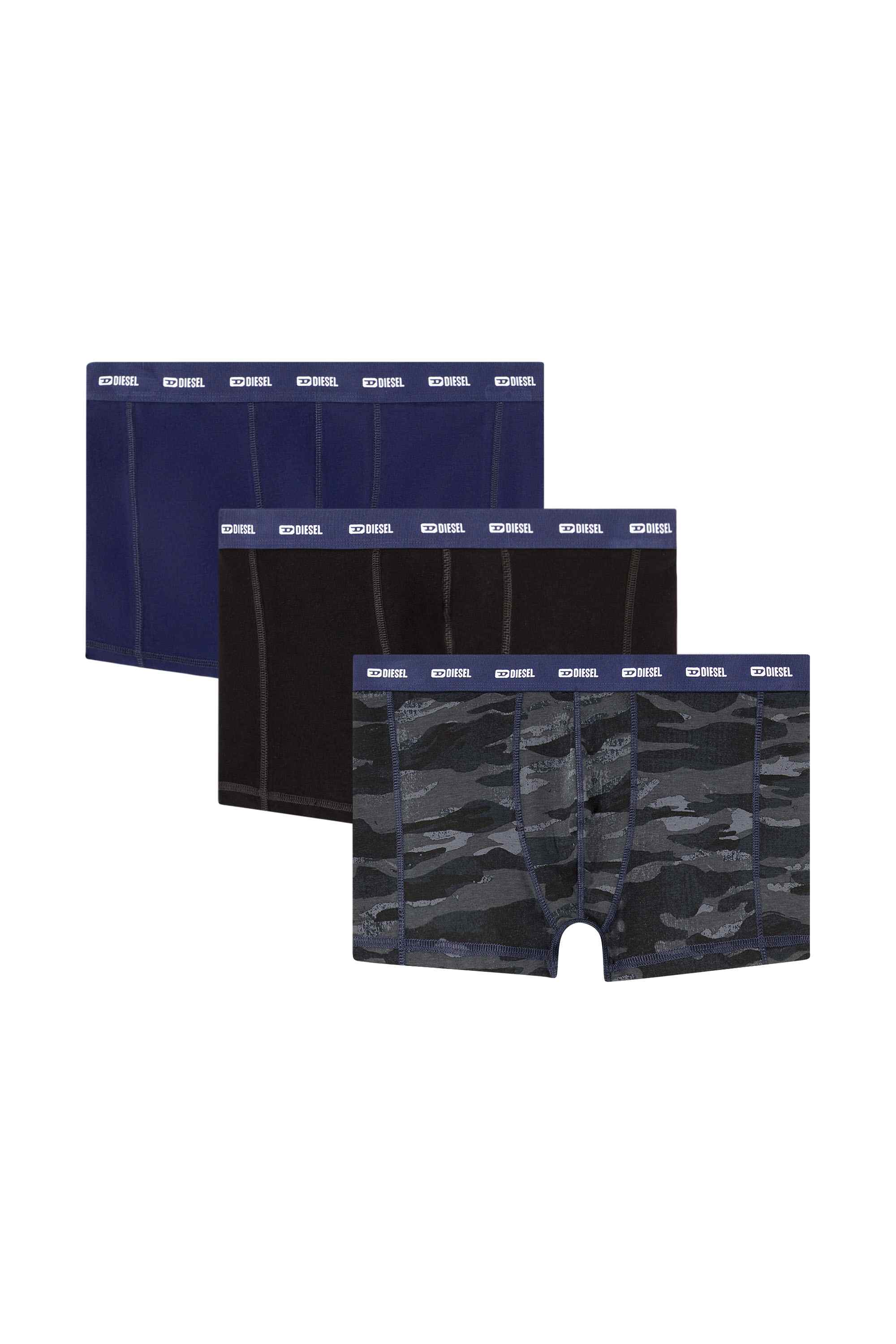 Multicolor 3-pack of boxer briefs plain and camo