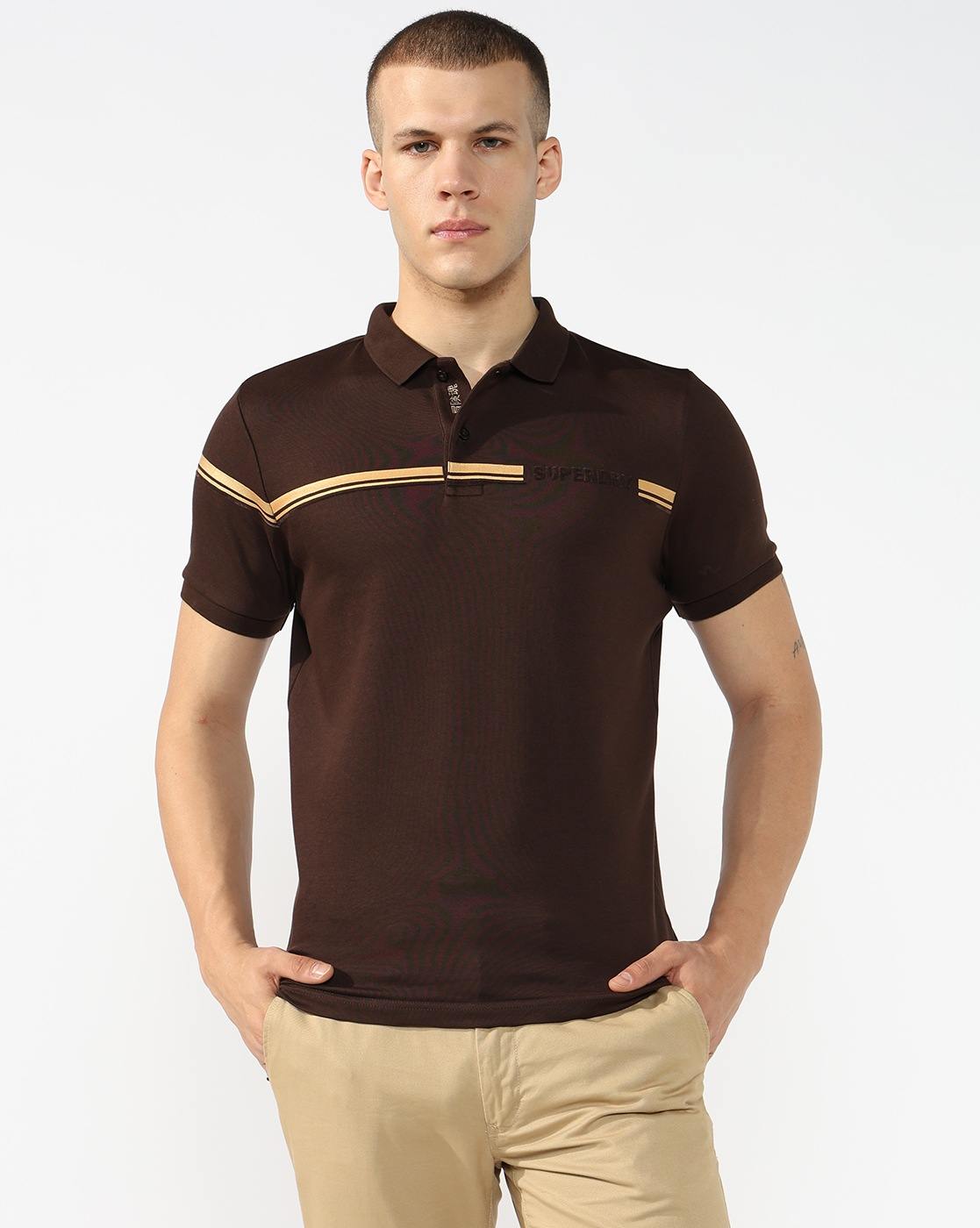 METALLIC CHEST STRIPE POLO