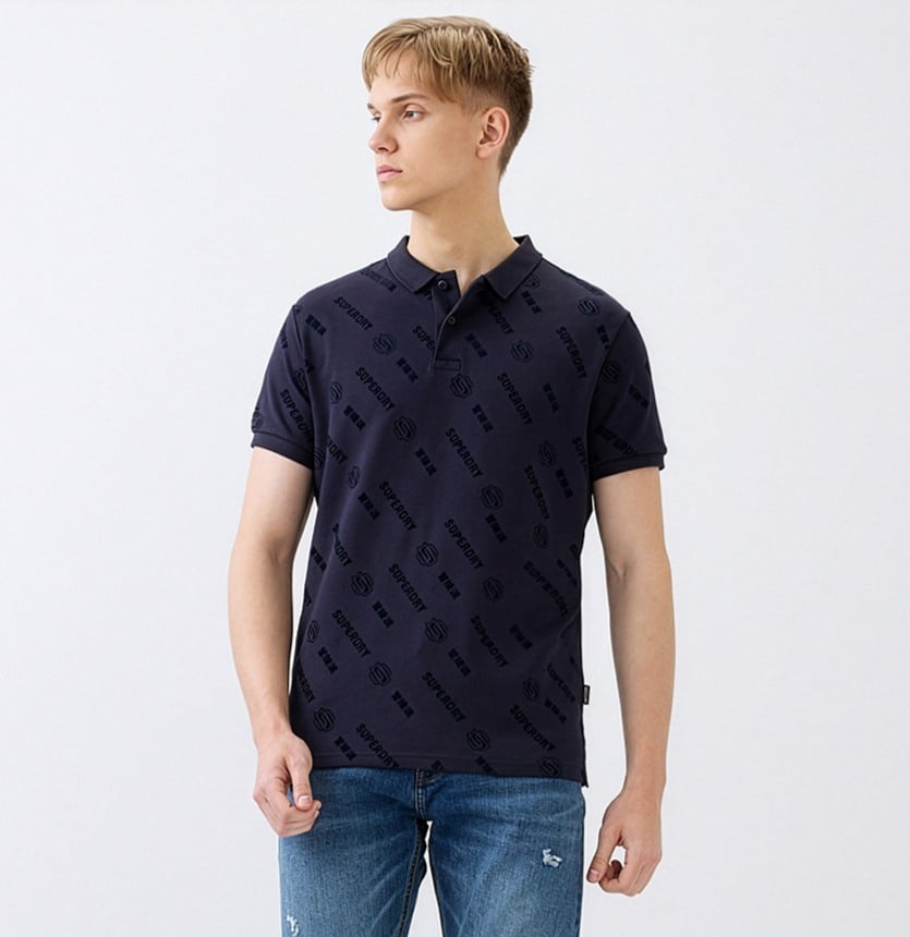 TONAL SUPERDRY FLOCK AOP POLO