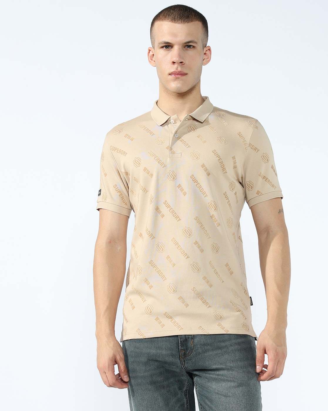 TONAL SUPERDRY FLOCK AOP POLO