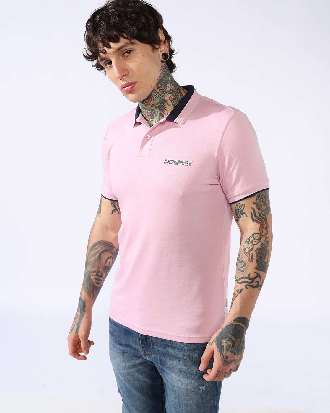 JACQUARD COLLAR INTERLOCK POLO