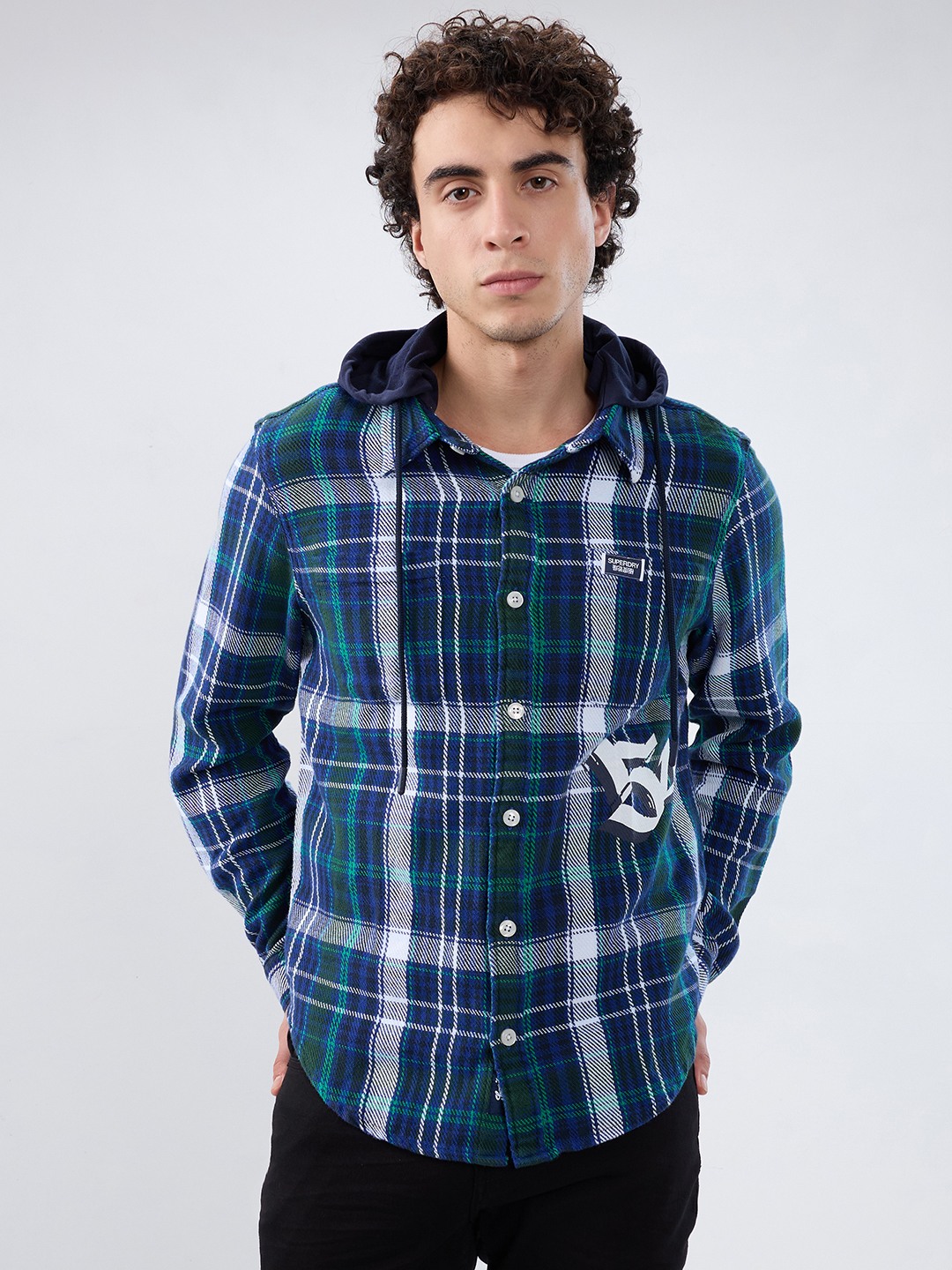 GRAFFITI HOODIED VARSITY SHIRT