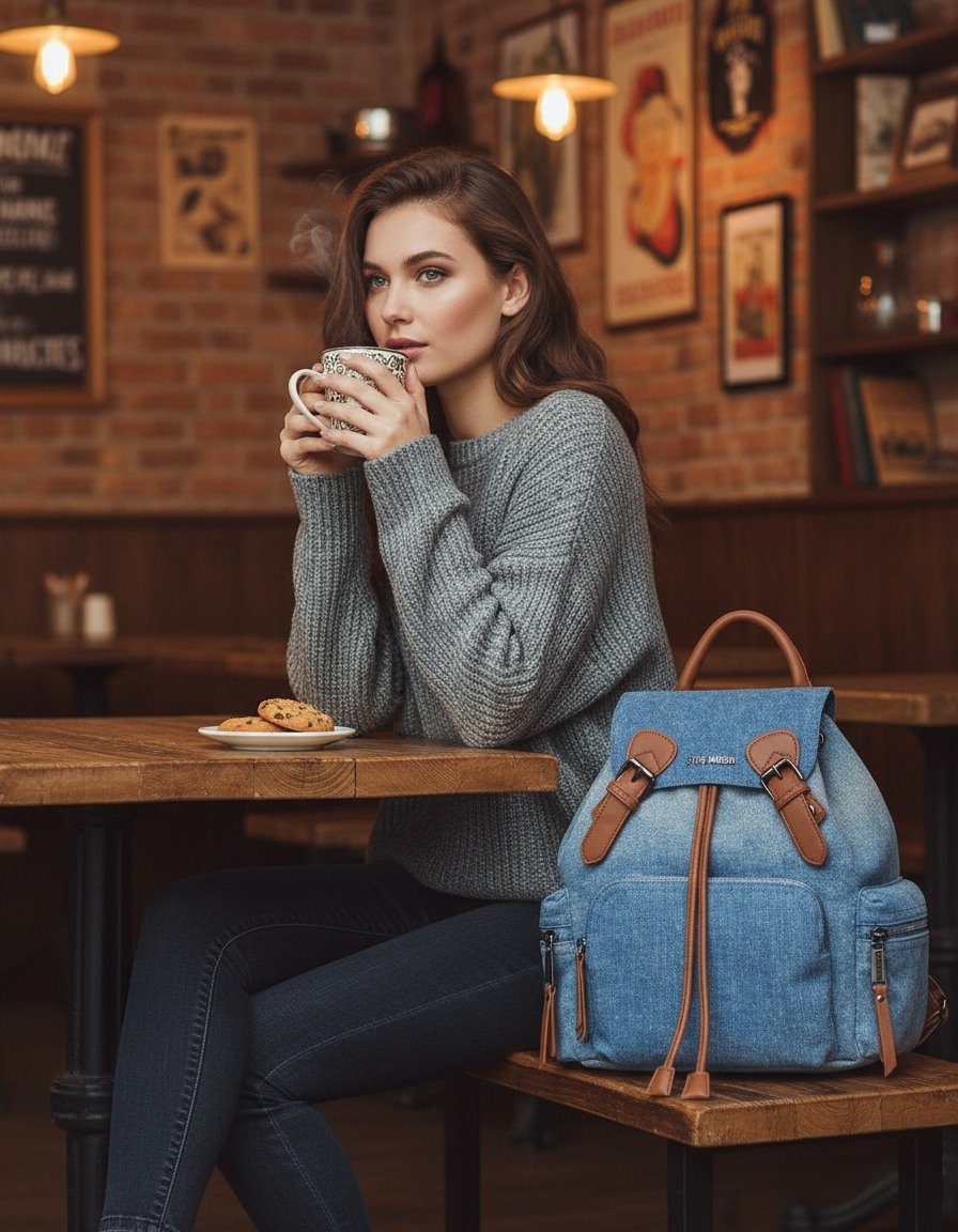 Bsollyy Denim Backpacks