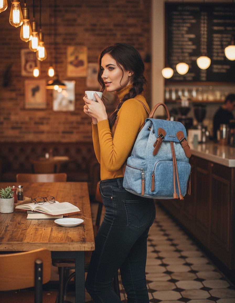 Bsollyy Denim Backpacks