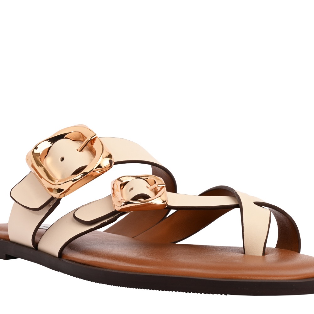 Emilia Natural Leather Flats