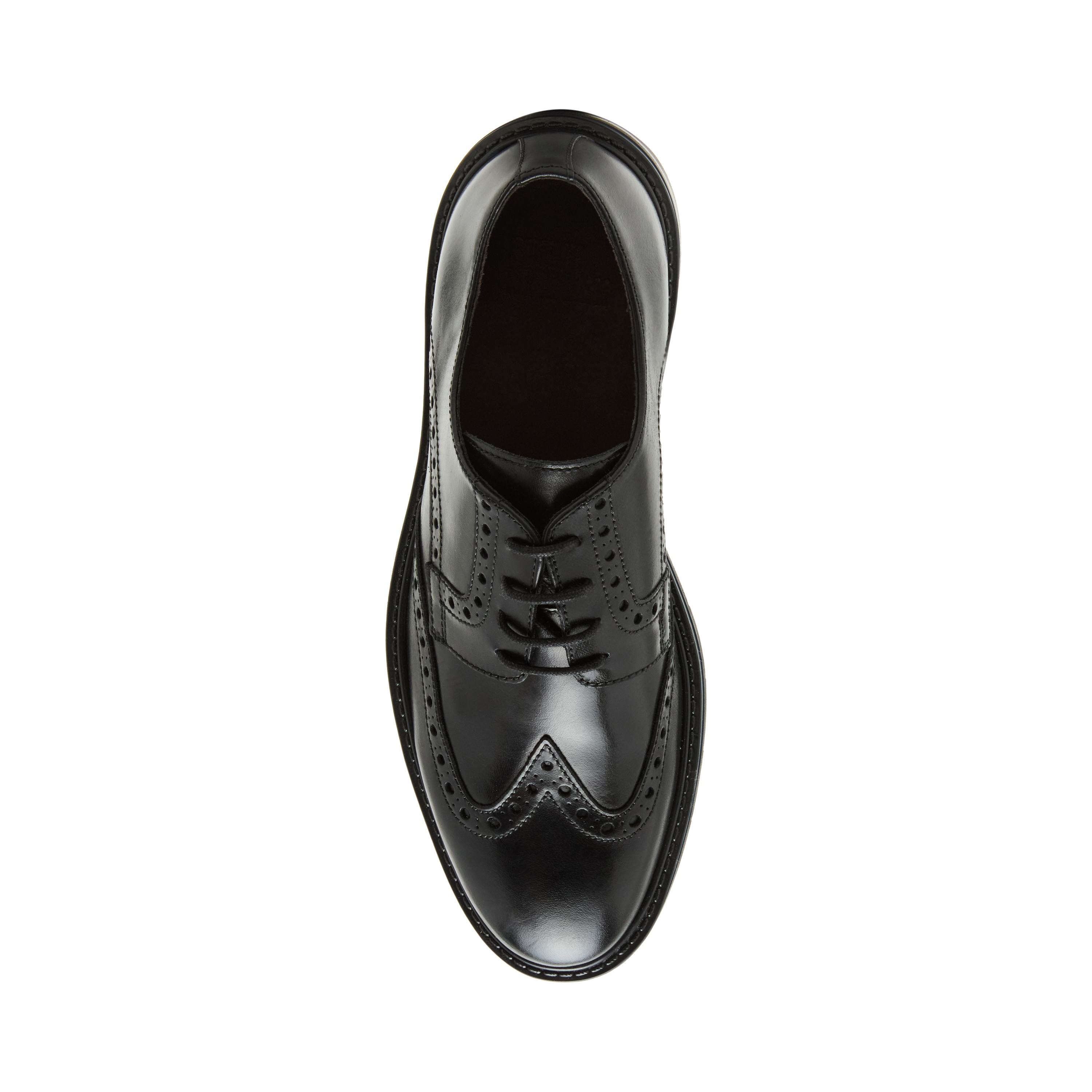 KOBY Black Leather Tie-Ups & Dress Loafers