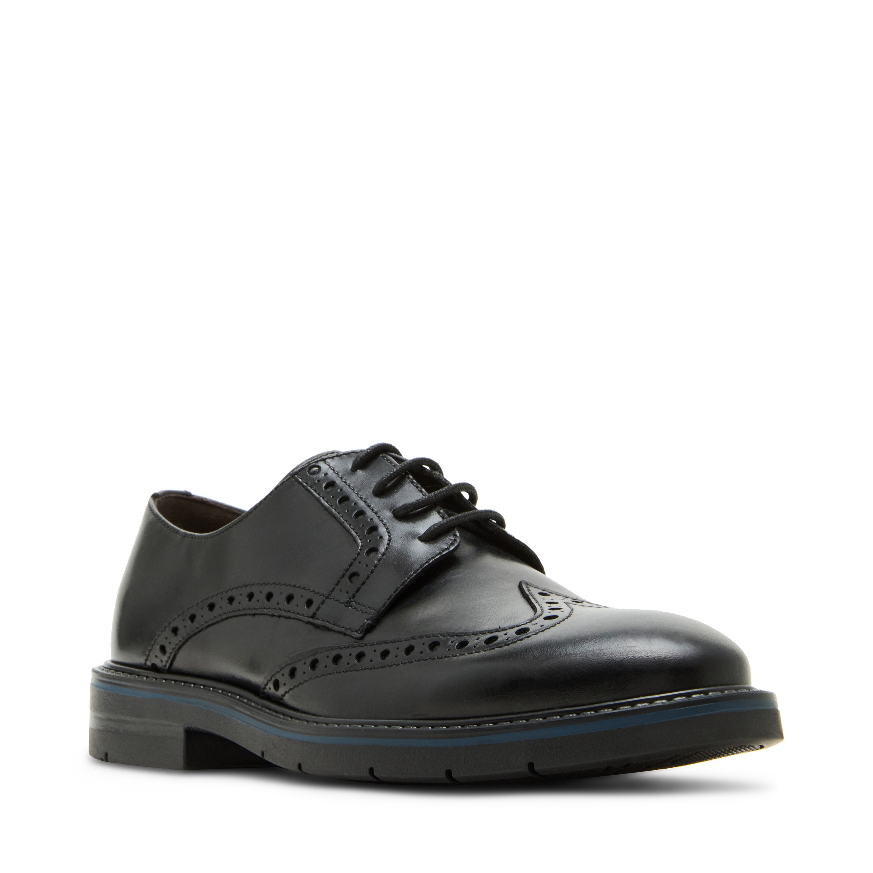 KOBY Black Leather Tie-Ups & Dress Loafers