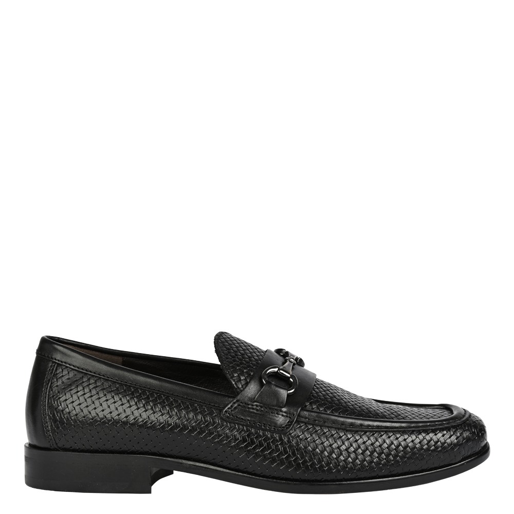 Rasper Black Leather Driver Loafers