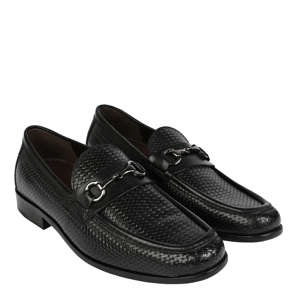 Rasper Black Leather Driver Loafers