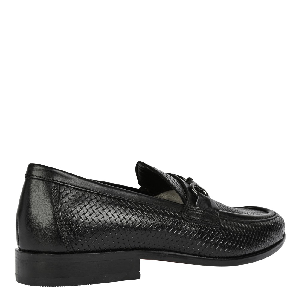 Rasper Black Leather Driver Loafers