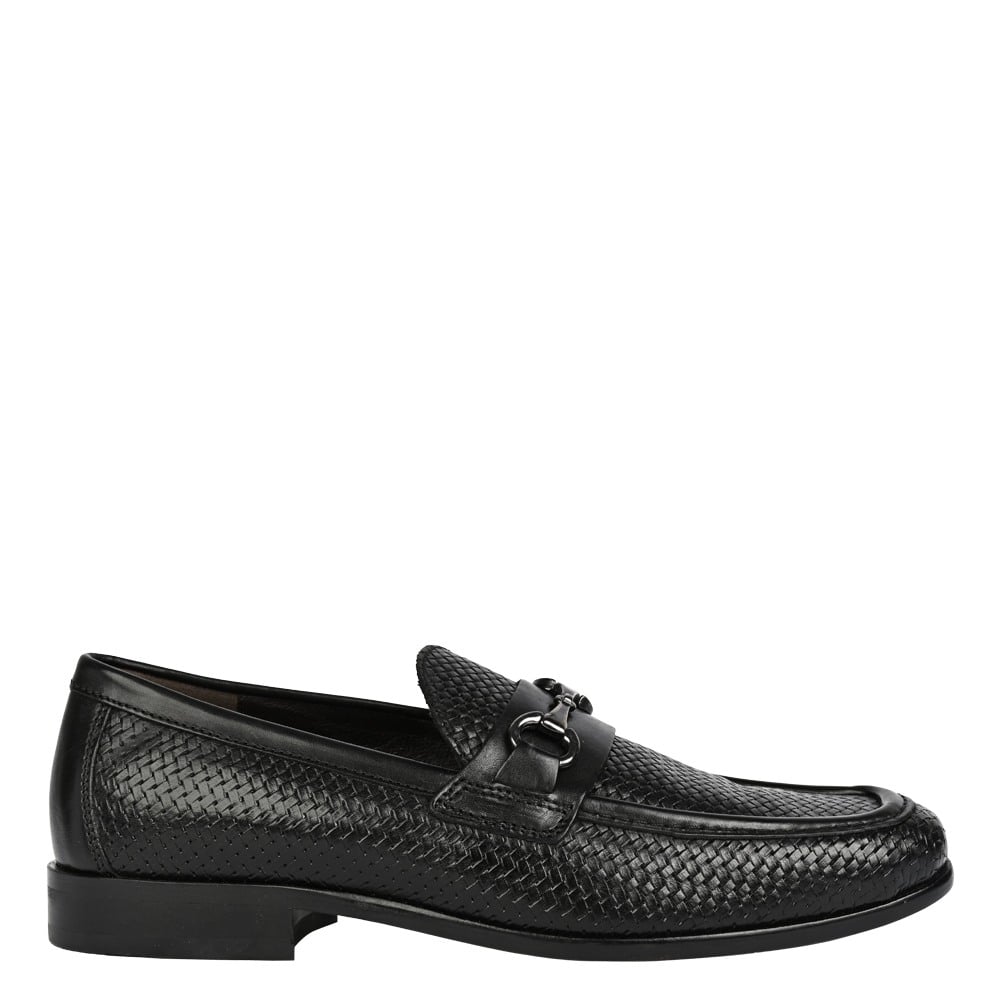 Rasper Black Leather Driver Loafers
