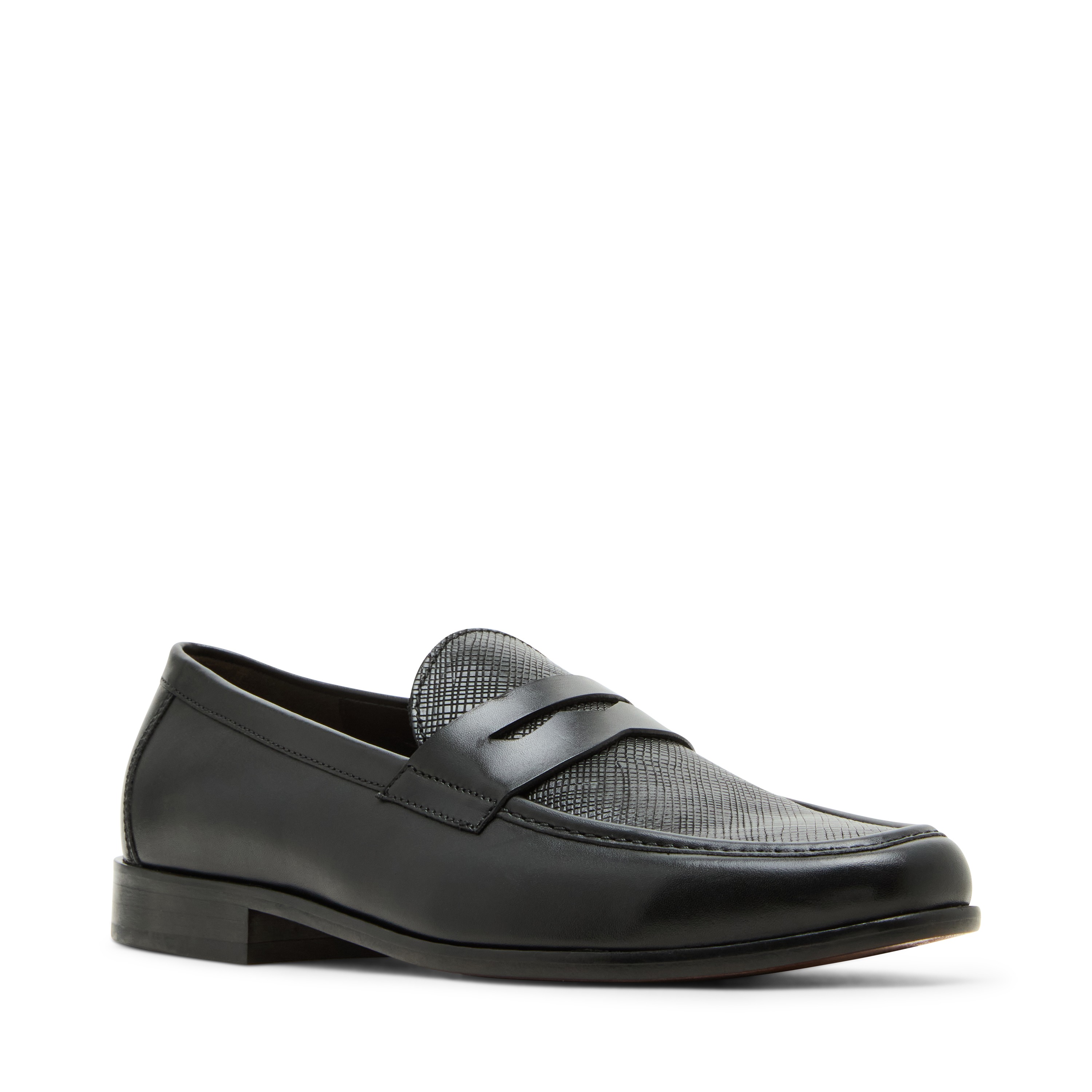 ROLANDD Black Leather Tie-Ups & Dress Loafers