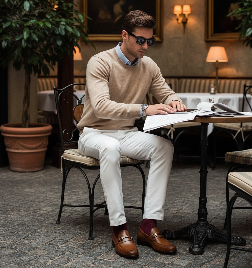 RONNIE Tan Leather Tie-Ups & Dress Loafers